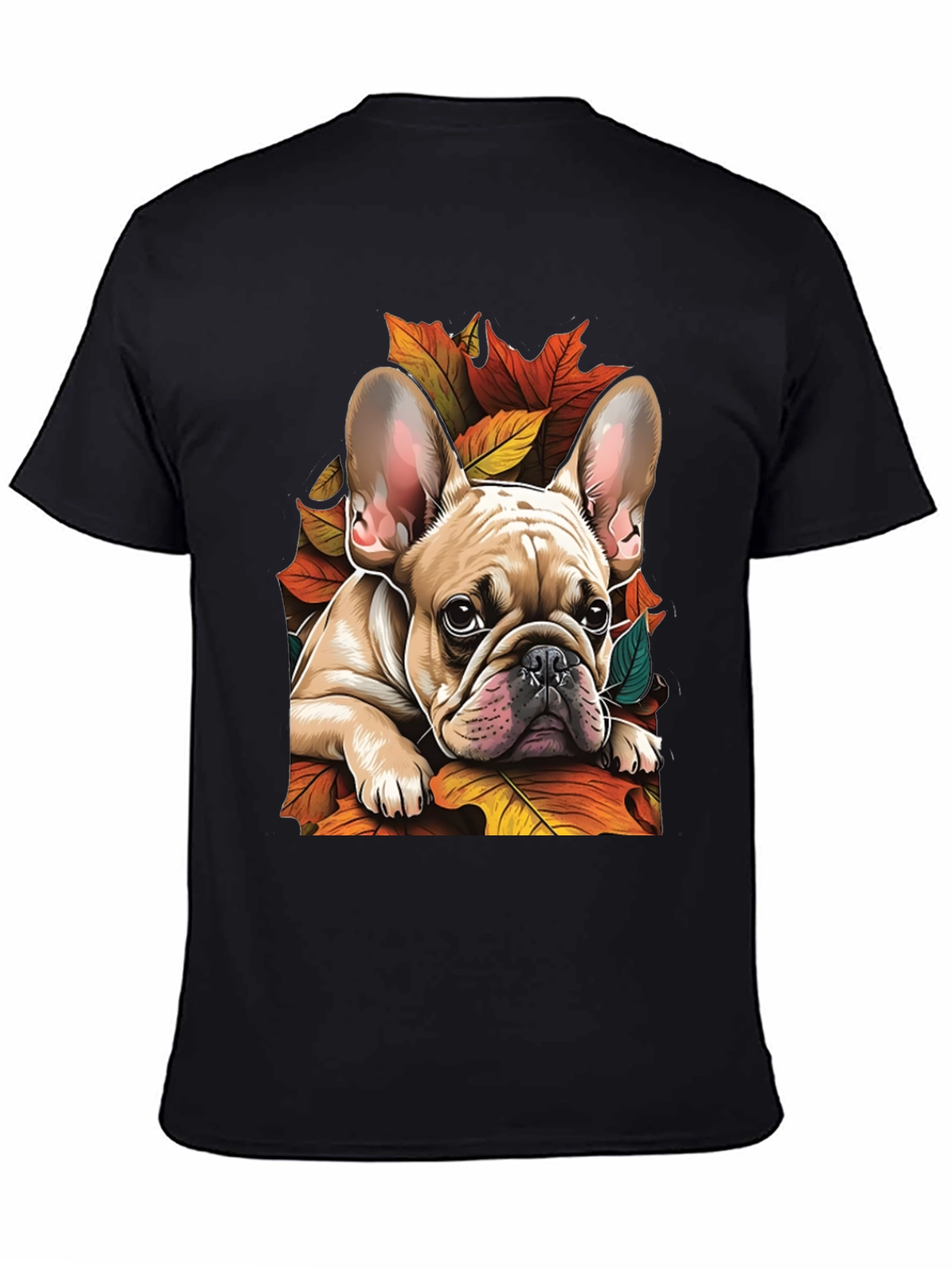 French Bulldog Fall Leaves Graphic Tee
