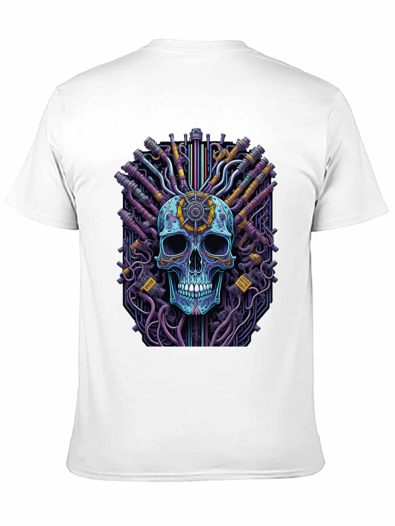 Cyberpunk Skull Graphic Tee - Black