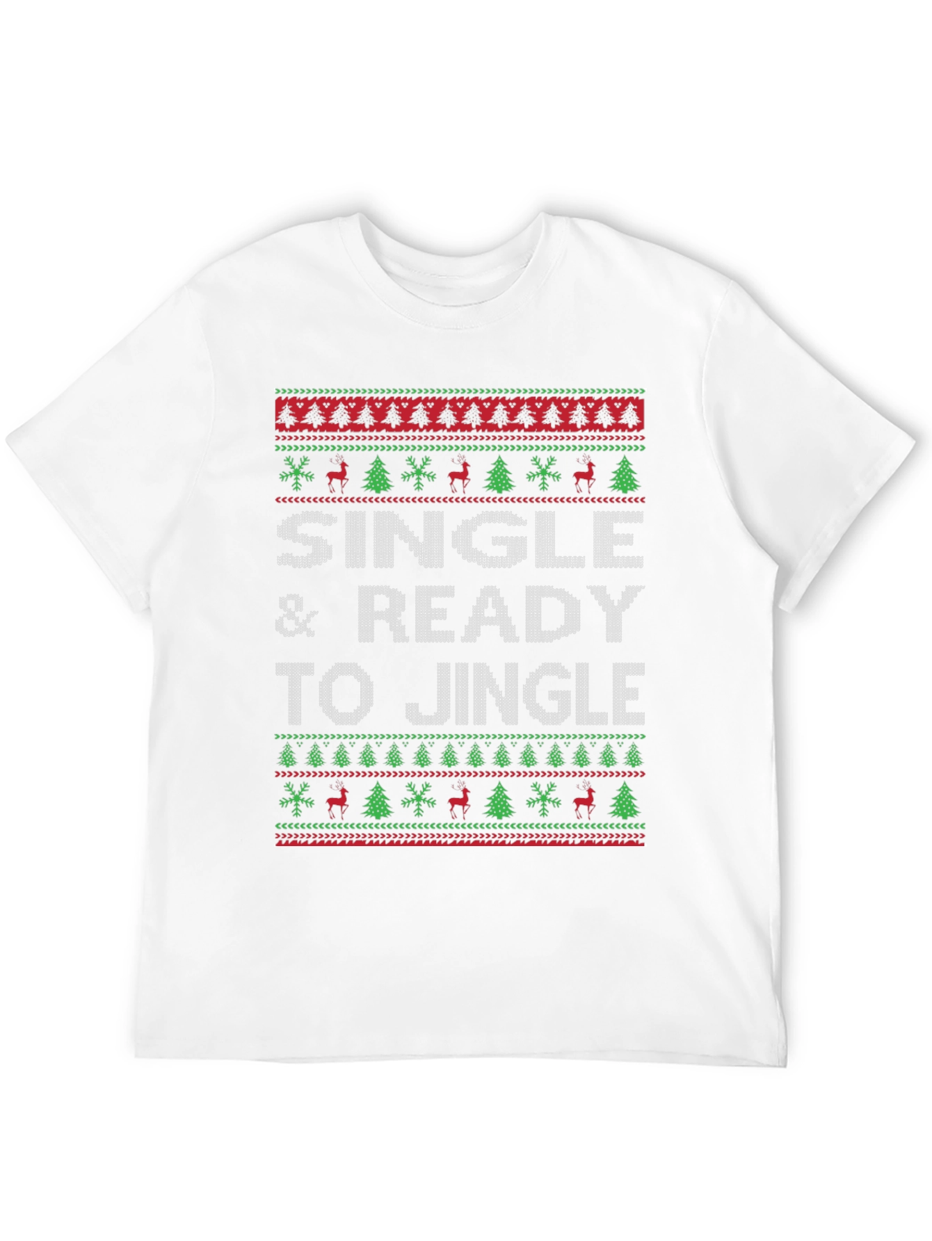 Single & Ready to Jingle Ugly Christmas Sweater T-Shirt
