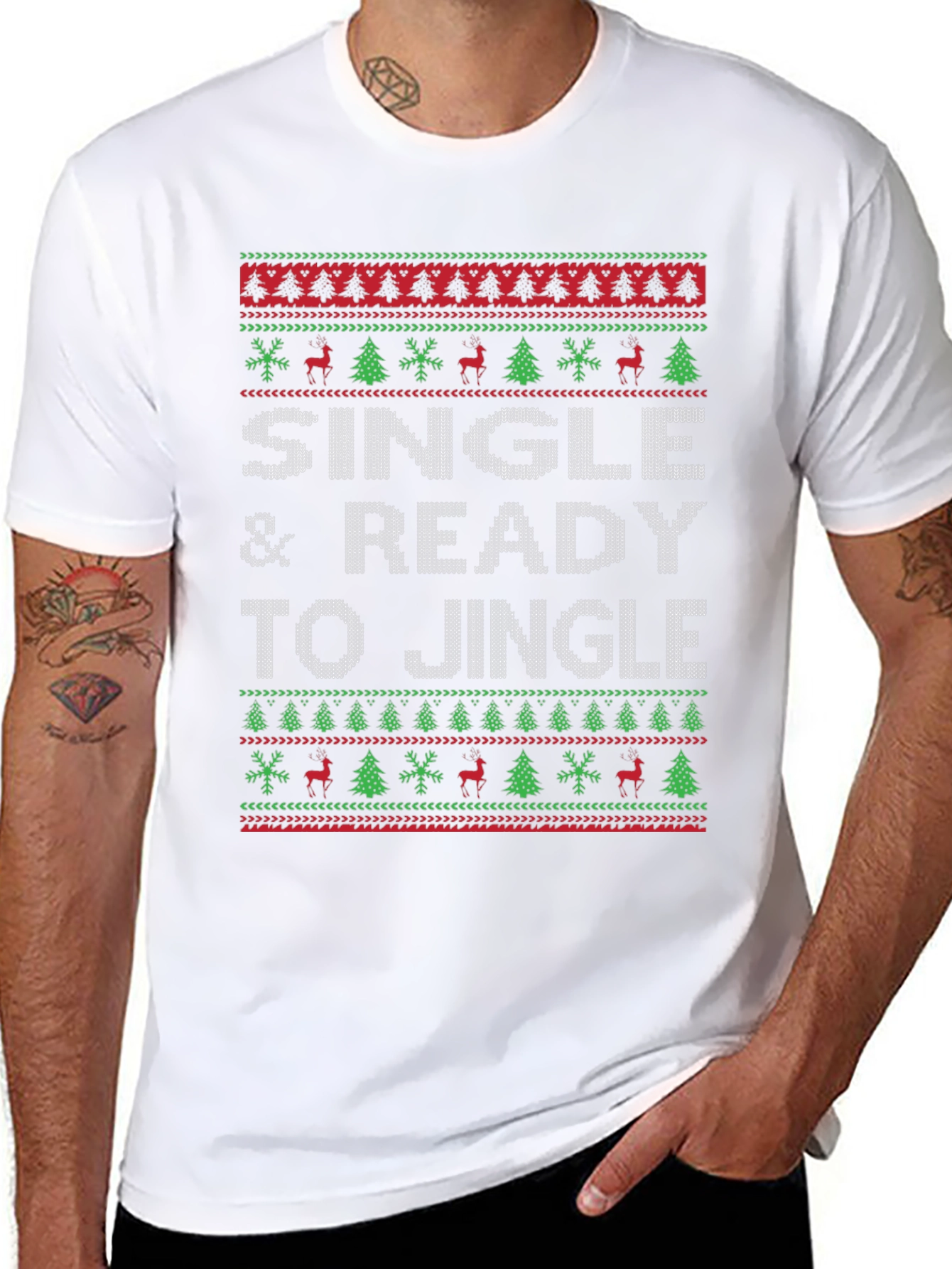 Single & Ready to Jingle Ugly Christmas Sweater T-Shirt