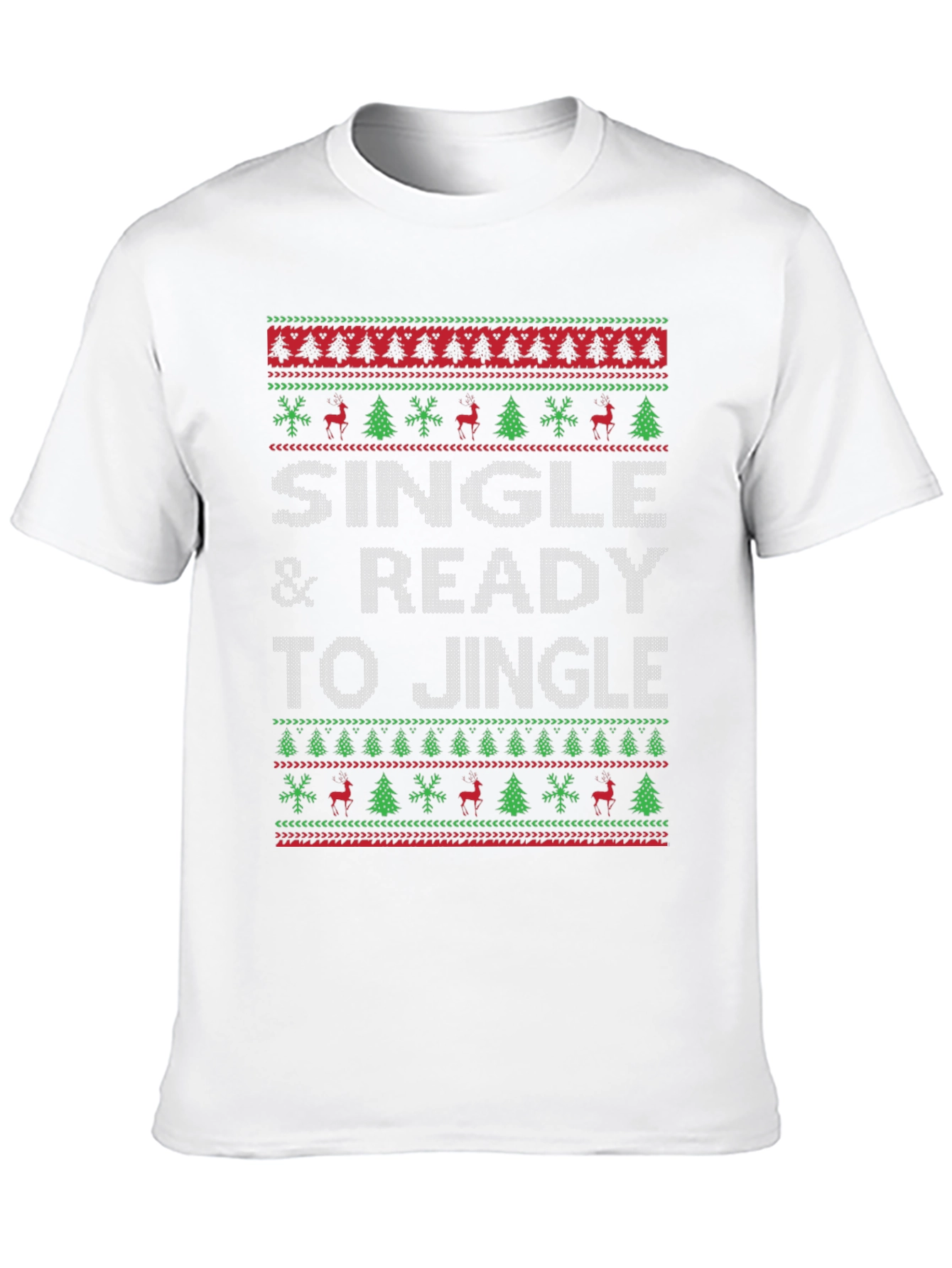 Single & Ready to Jingle Ugly Christmas Sweater T-Shirt