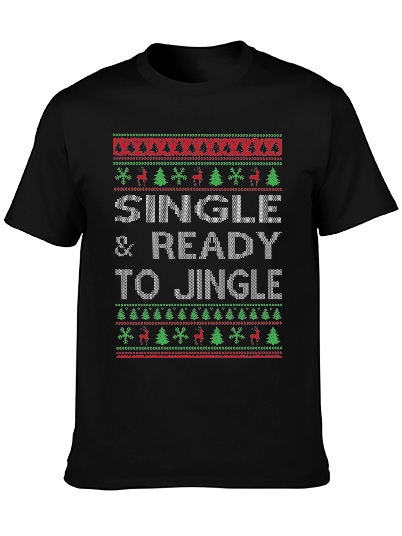 Single & Ready to Jingle Ugly Christmas Sweater T-Shirt