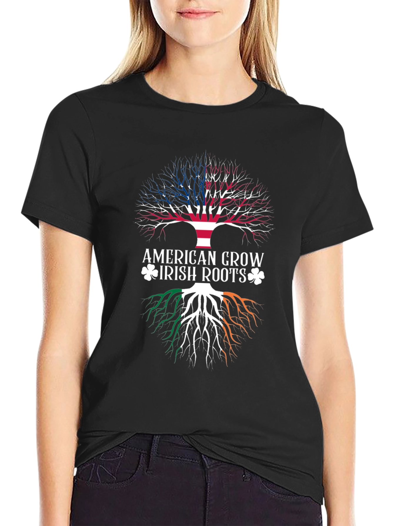 American Grown Irish Roots Graphic T-Shirt