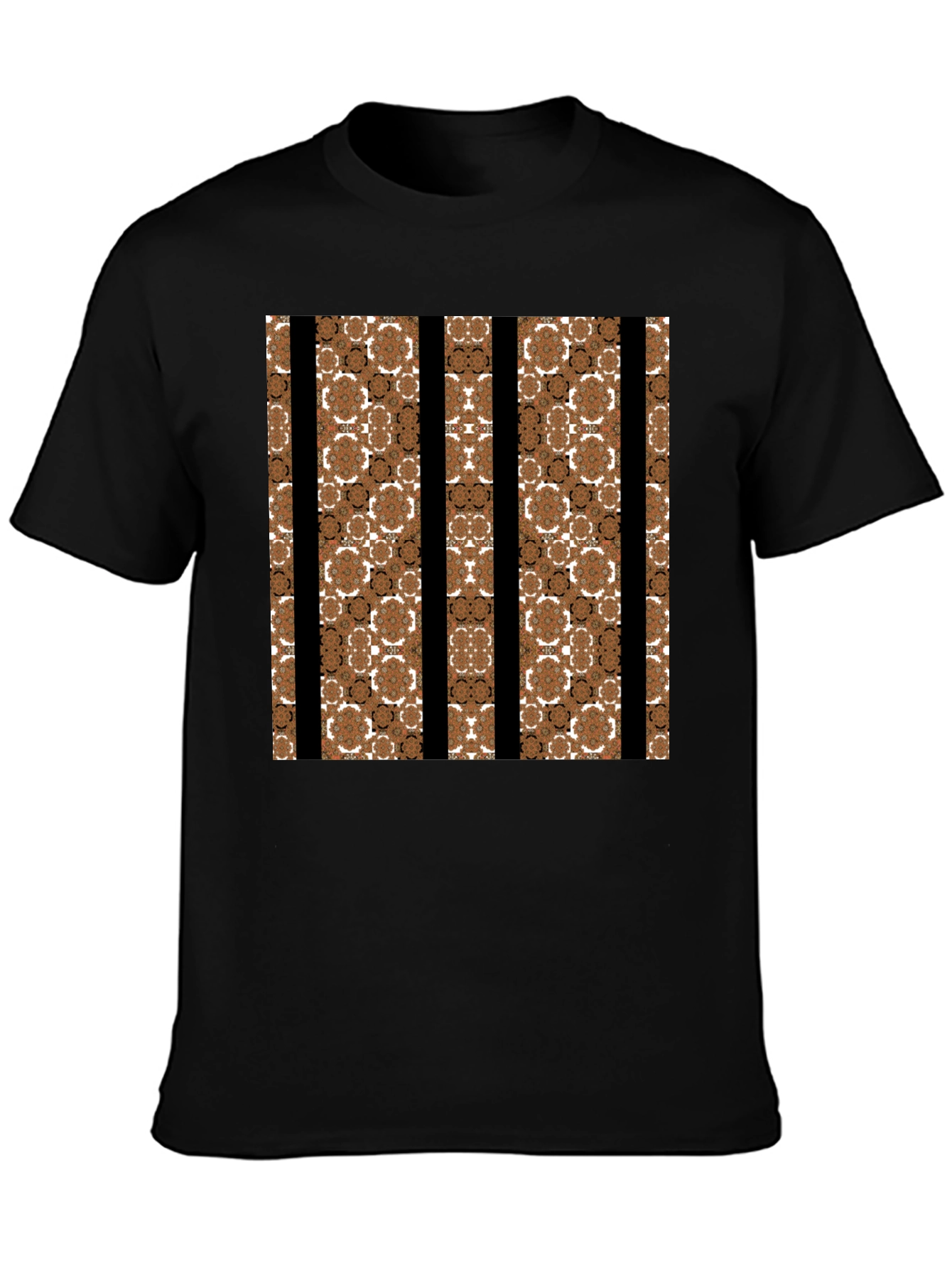 Abstract Floral Striped Graphic Tee