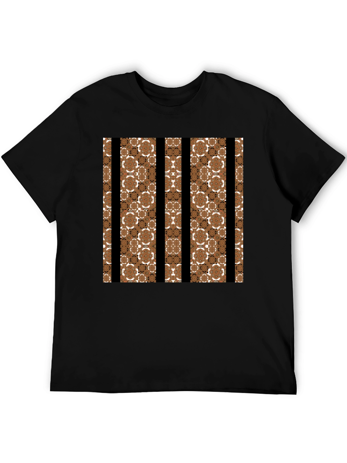Abstract Floral Striped Graphic Tee