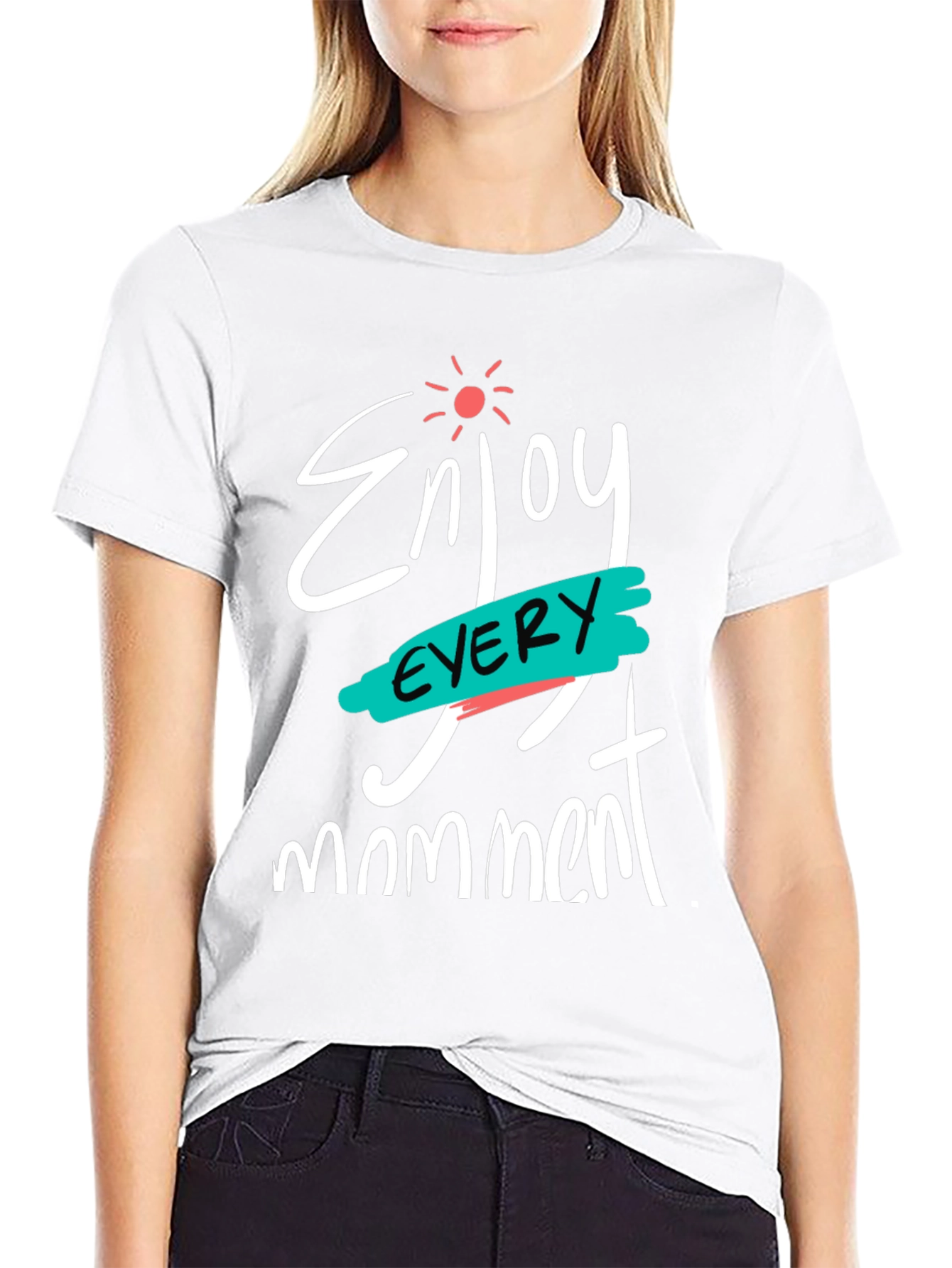Enjoy Every Moment Black Graphic T-Shirt