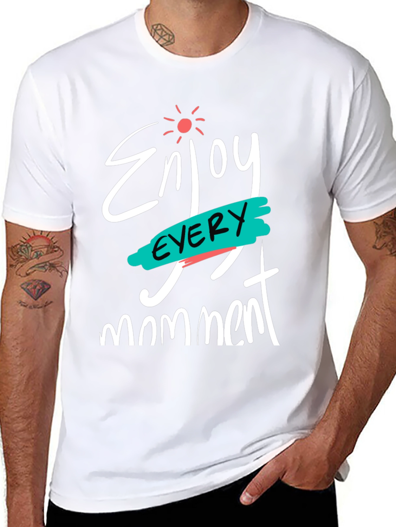 Enjoy Every Moment Black Graphic T-Shirt