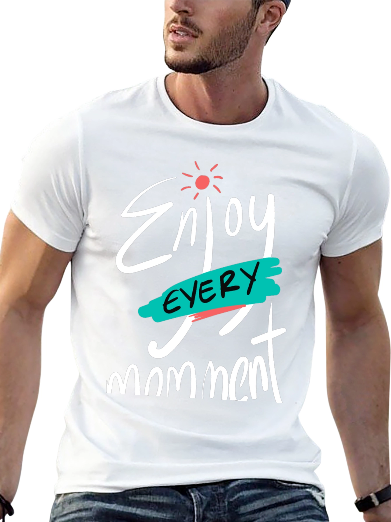 Enjoy Every Moment Black Graphic T-Shirt