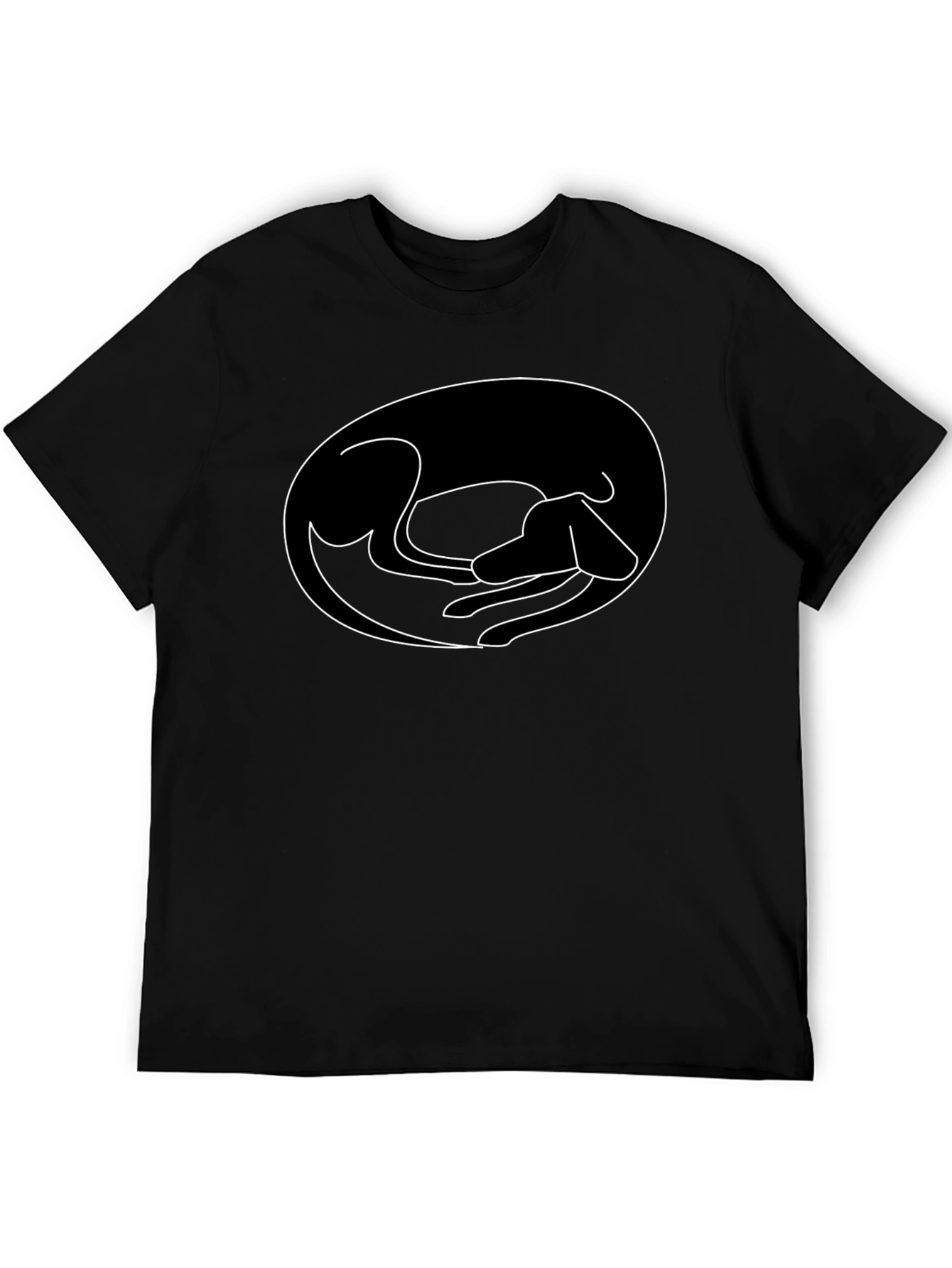 Minimalist Dog Outline T-Shirt