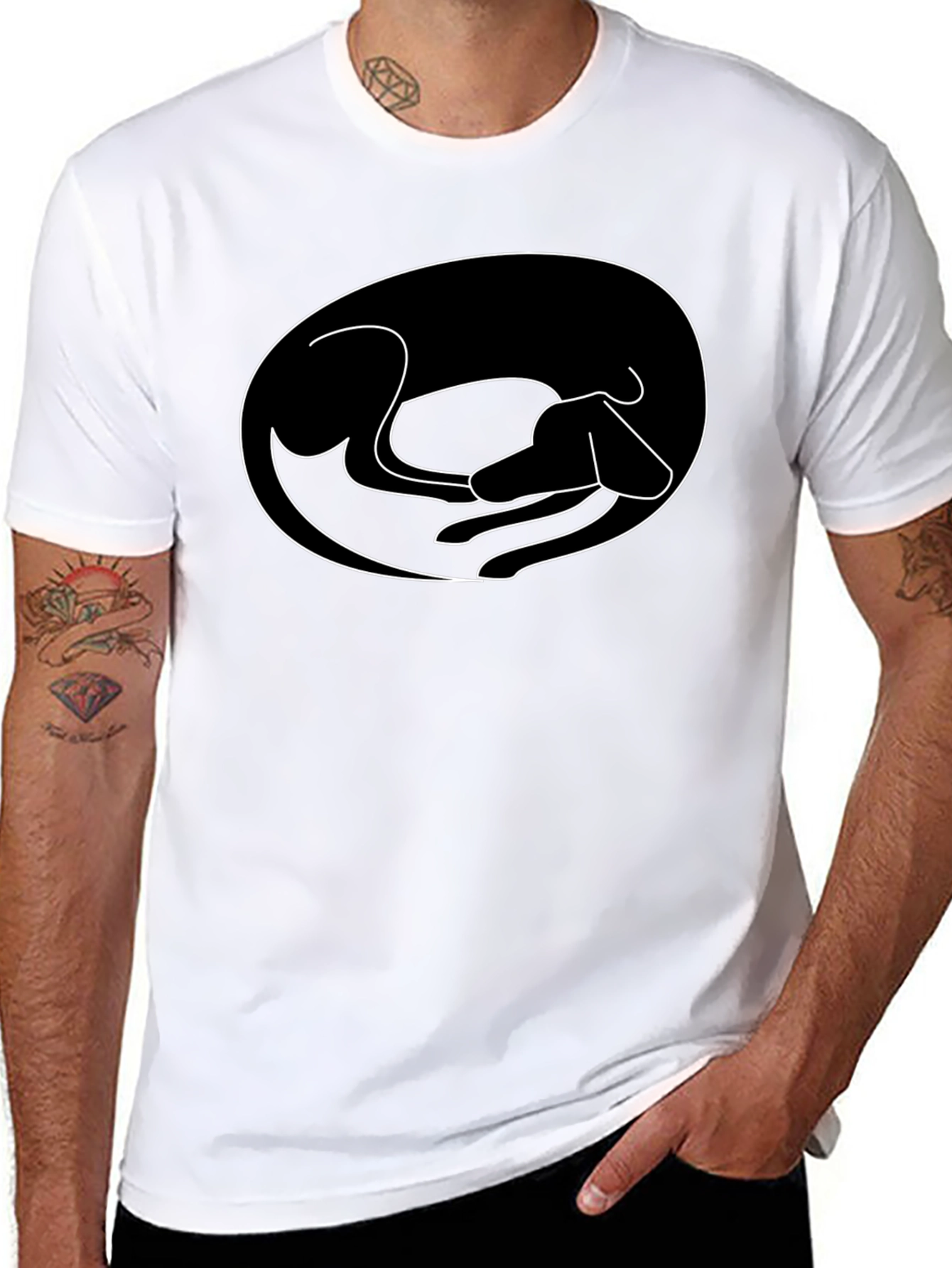 Minimalist Dog Outline T-Shirt