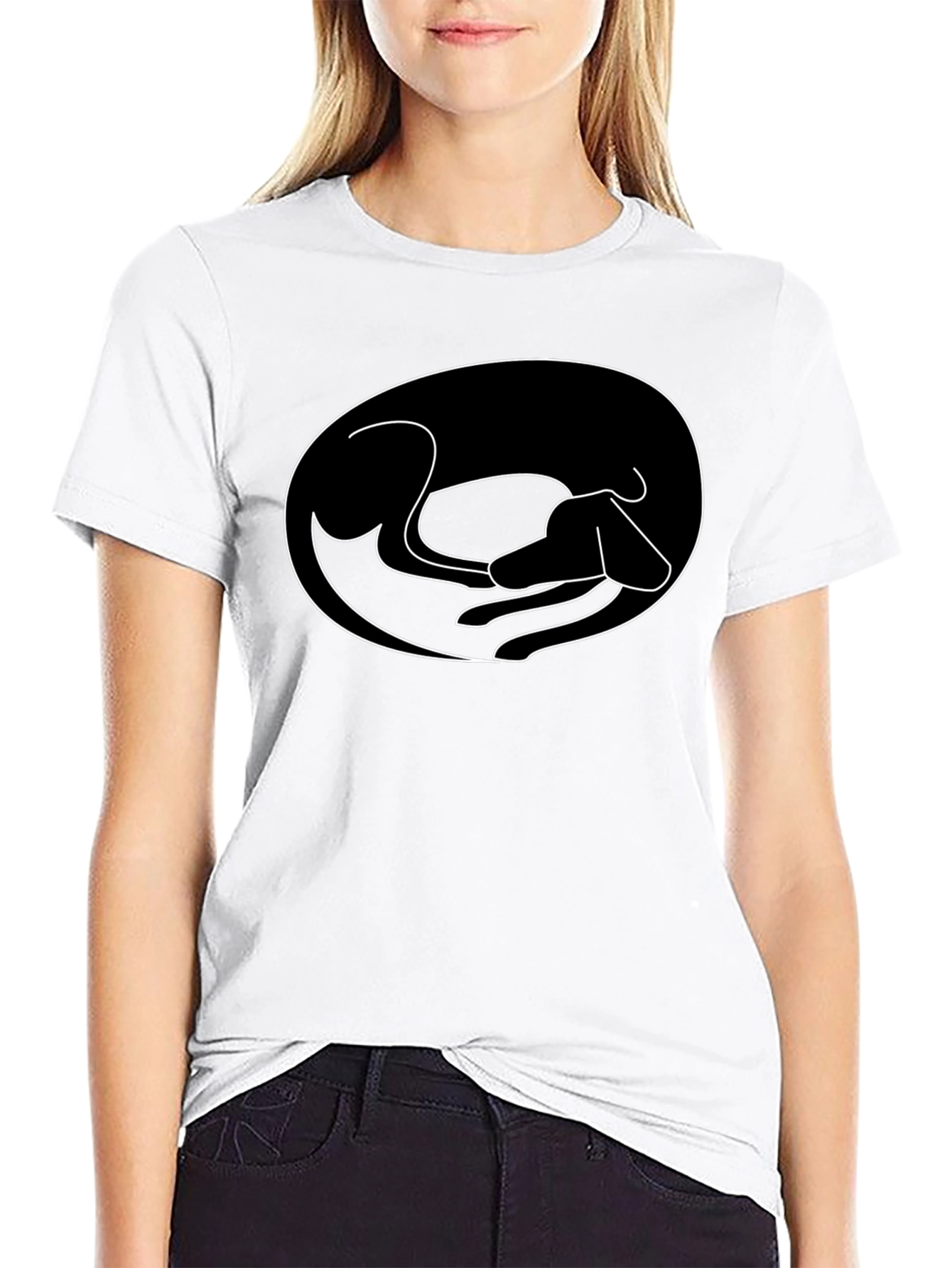 Minimalist Dog Outline T-Shirt