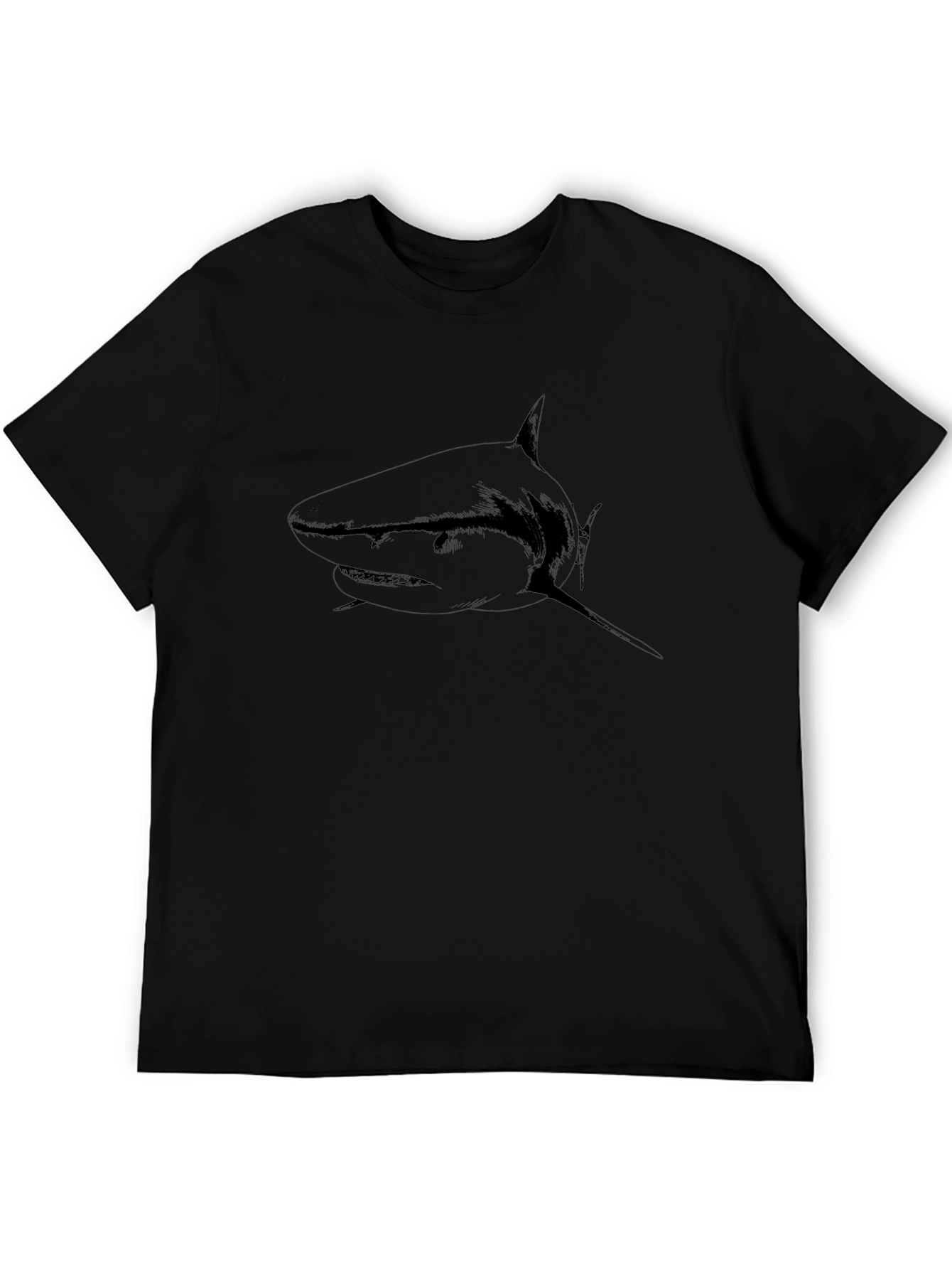 Mens Black Shark Graphic Tee - Stylish Casual Wear