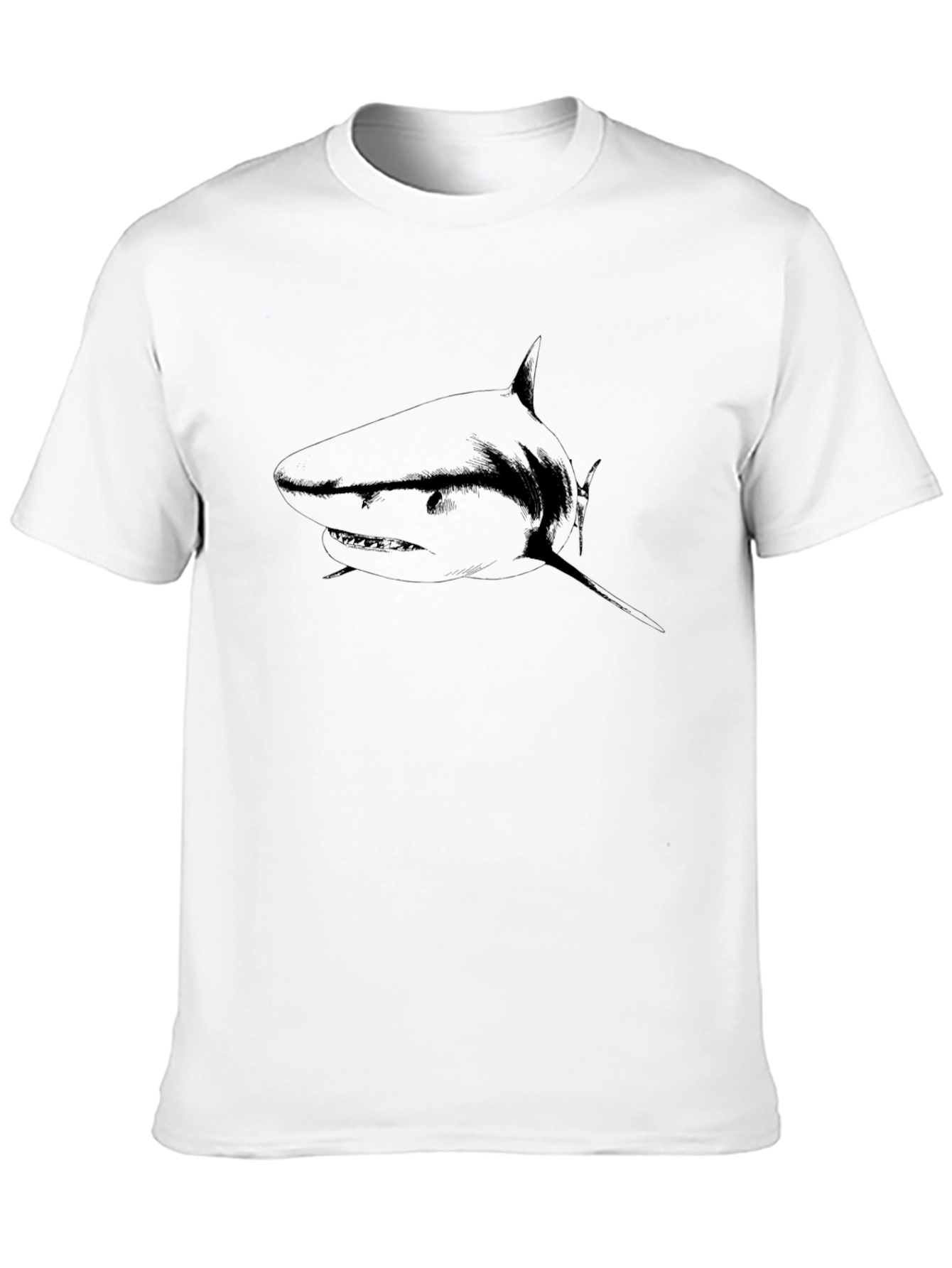 Mens Black Shark Graphic Tee - Stylish Casual Wear