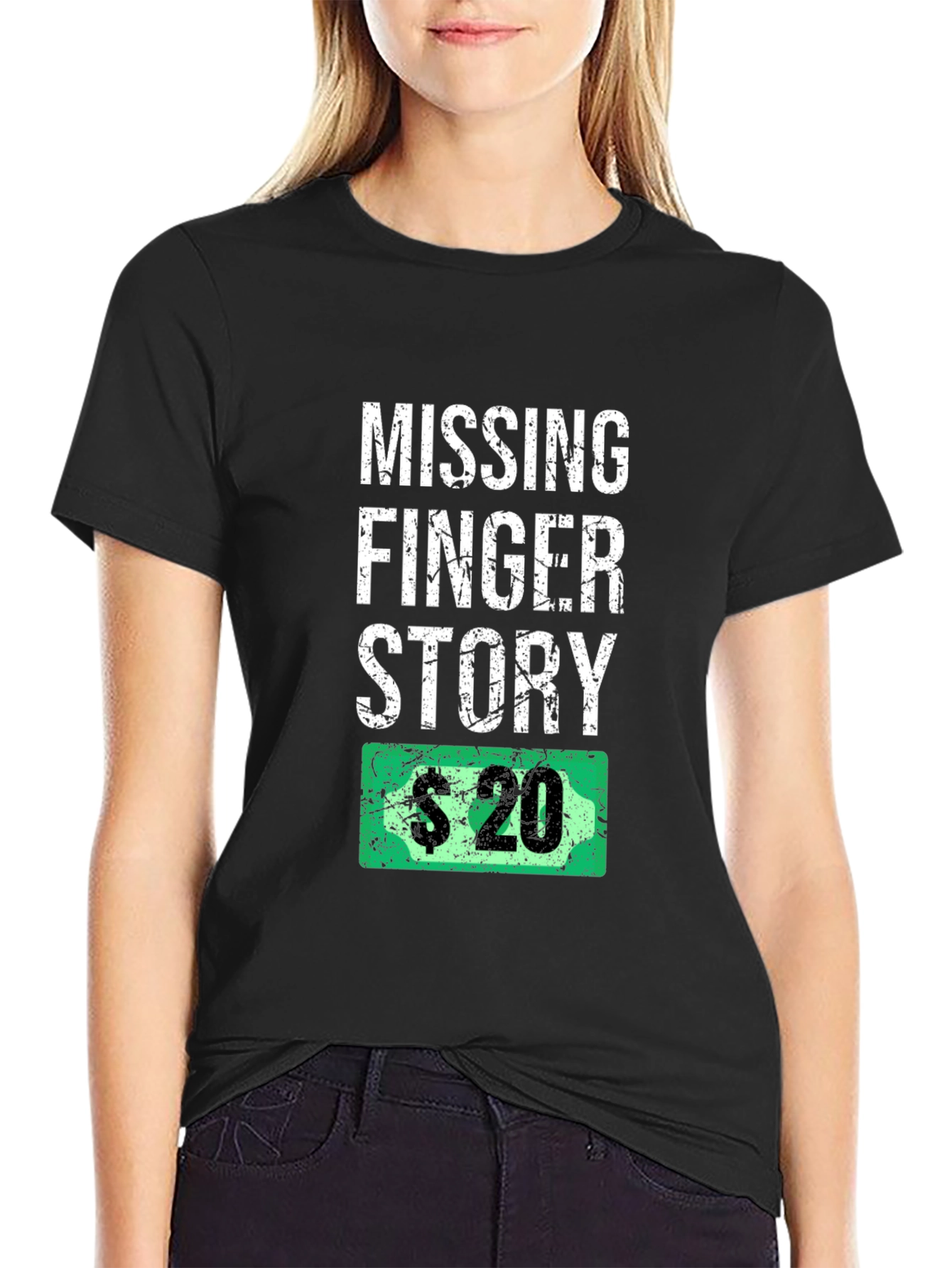 Missing Finger Story Funny Graphic T-Shirt