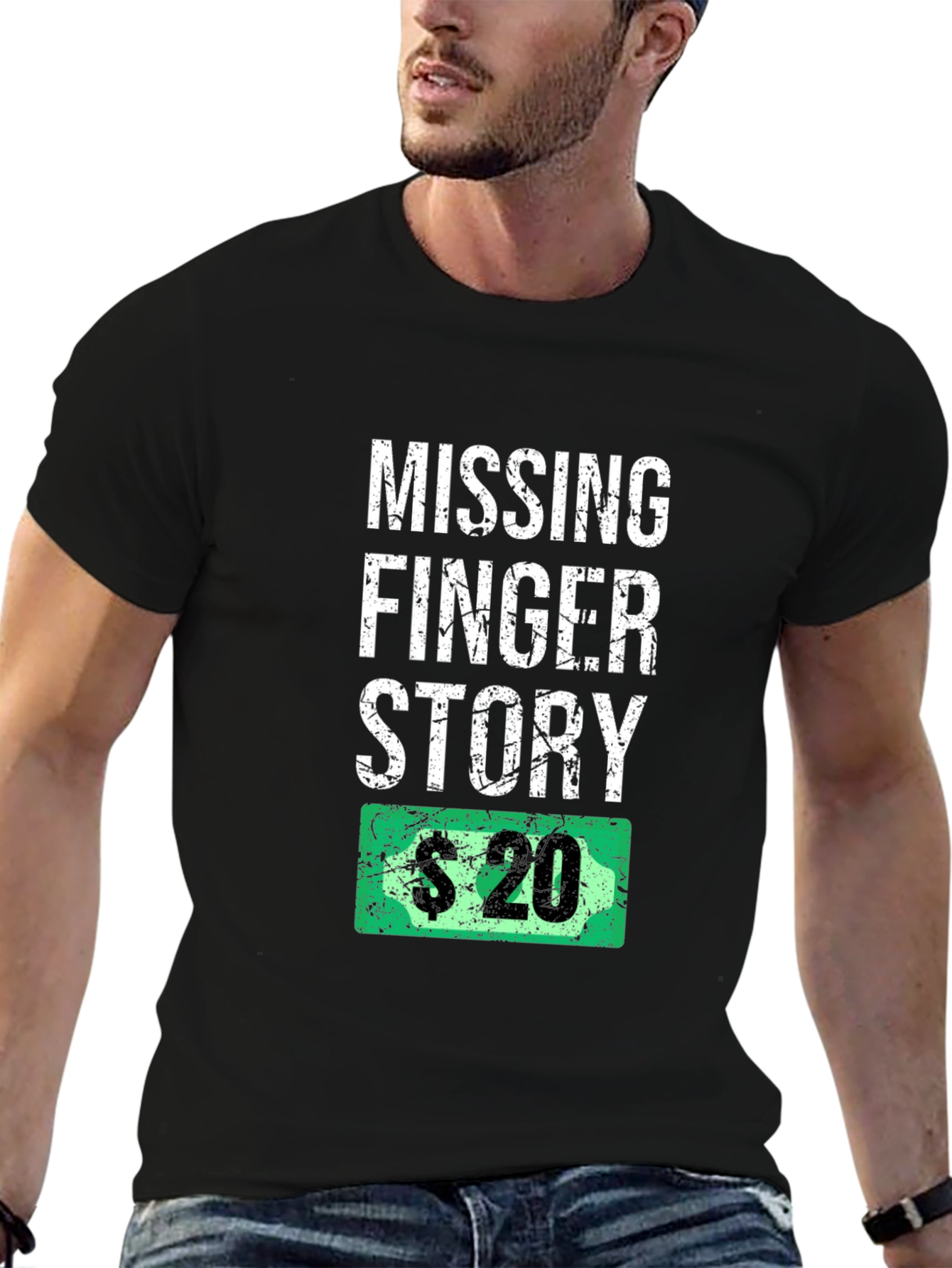 Missing Finger Story Funny Graphic T-Shirt