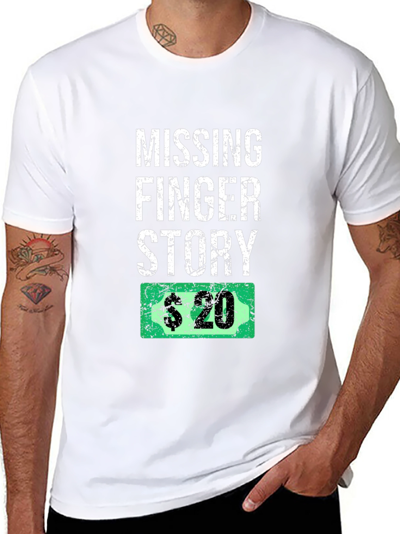 Missing Finger Story Funny Graphic T-Shirt