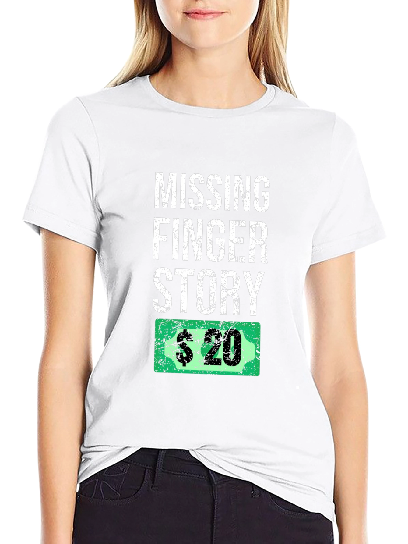 Missing Finger Story Funny Graphic T-Shirt