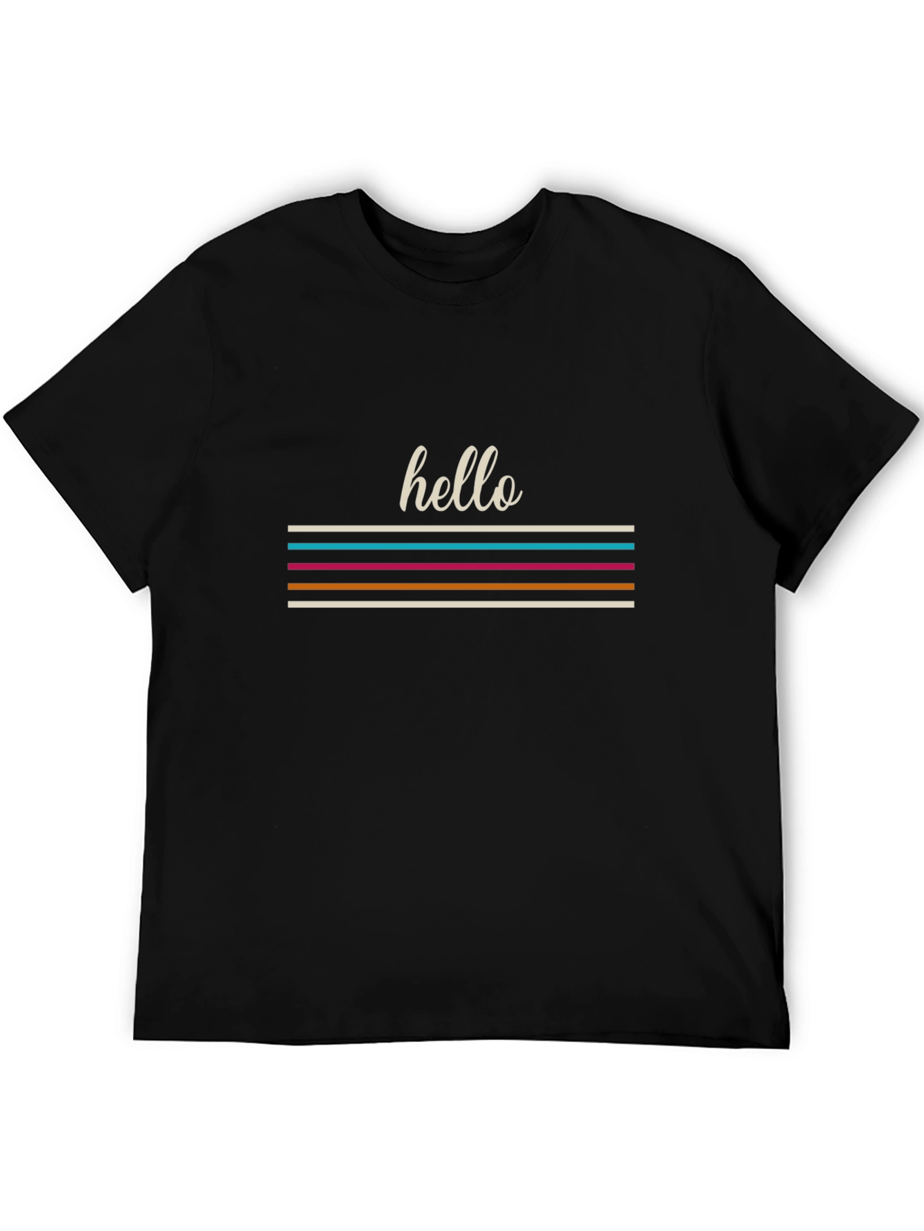 Hello Striped Graphic Tee - Stylish Casual Wear