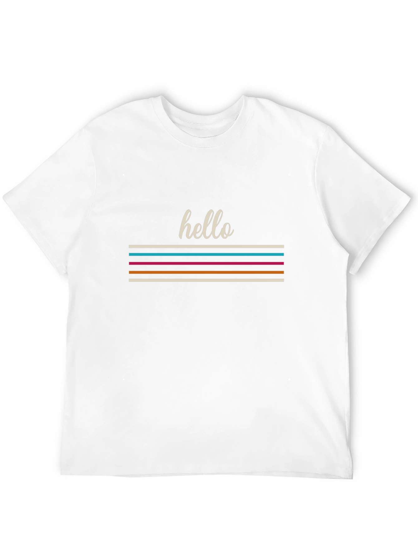 Hello Striped Graphic Tee - Stylish Casual Wear