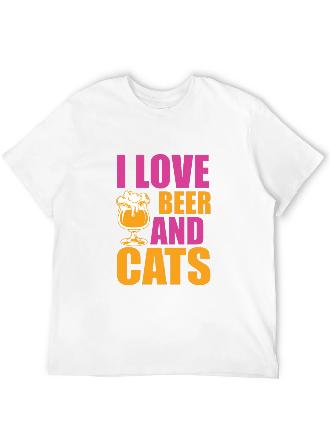 I Love Beer and Cats Graphic T-Shirt