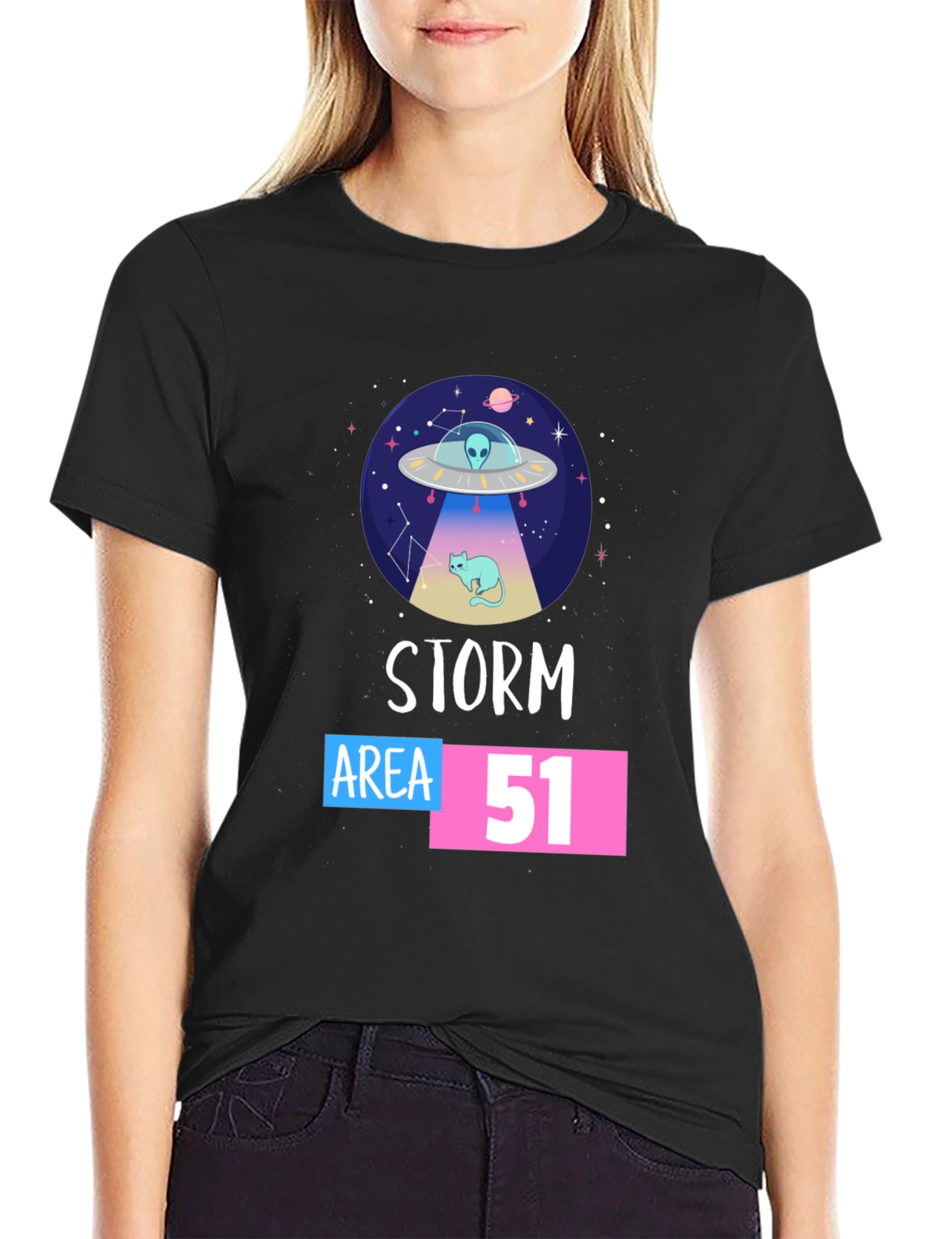 Storm Area 51 UFO Cat T-Shirt