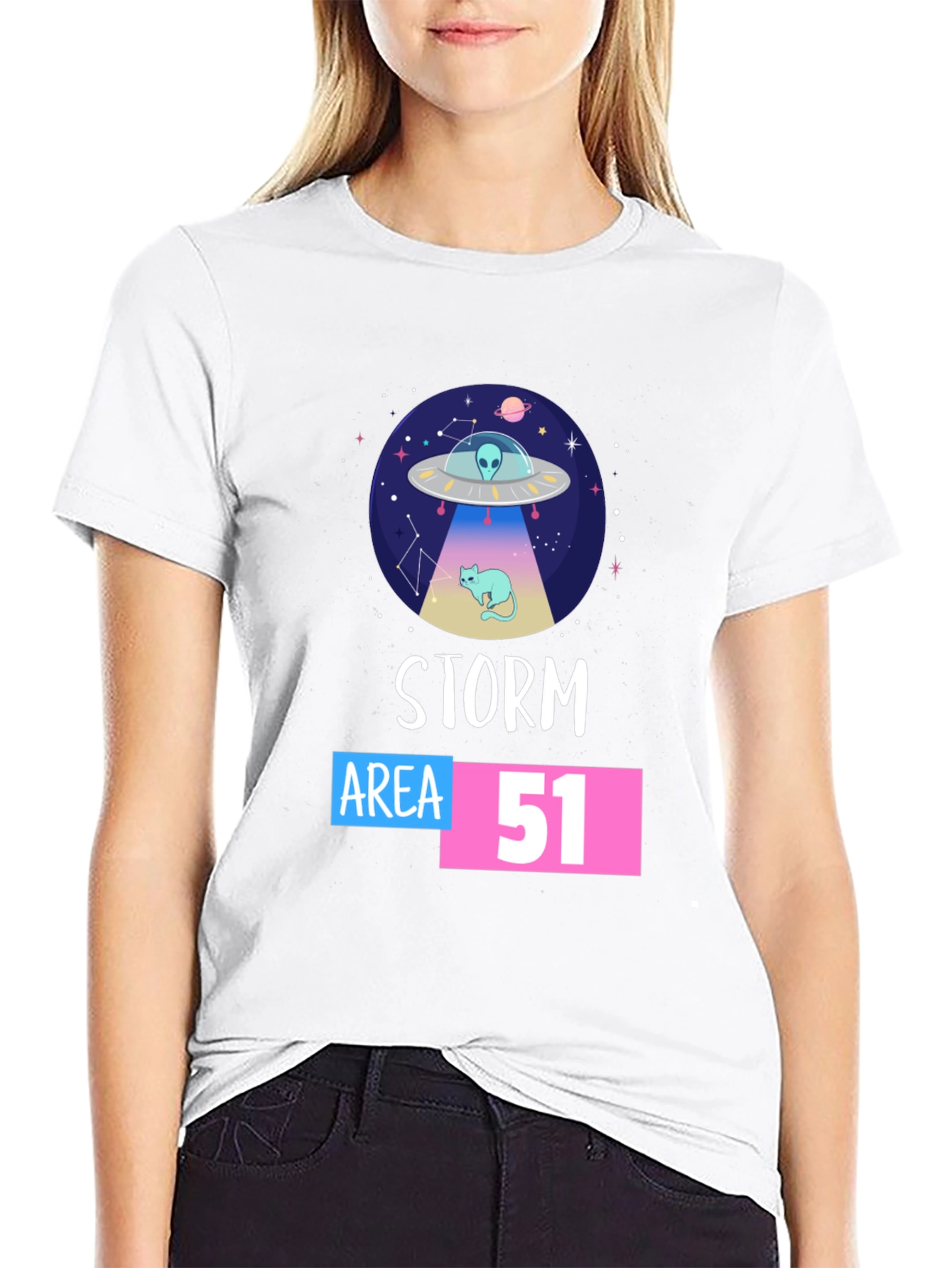 Storm Area 51 UFO Cat T-Shirt