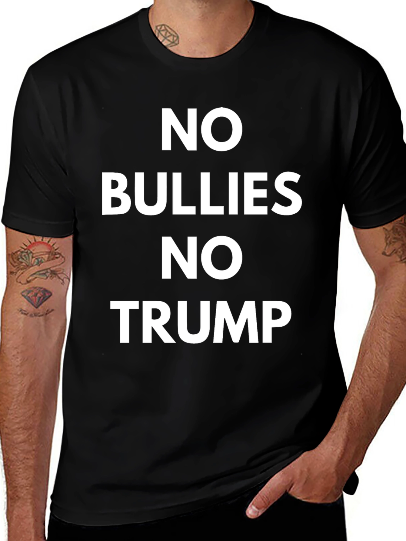 No Bullies No Trump Black T-Shirt