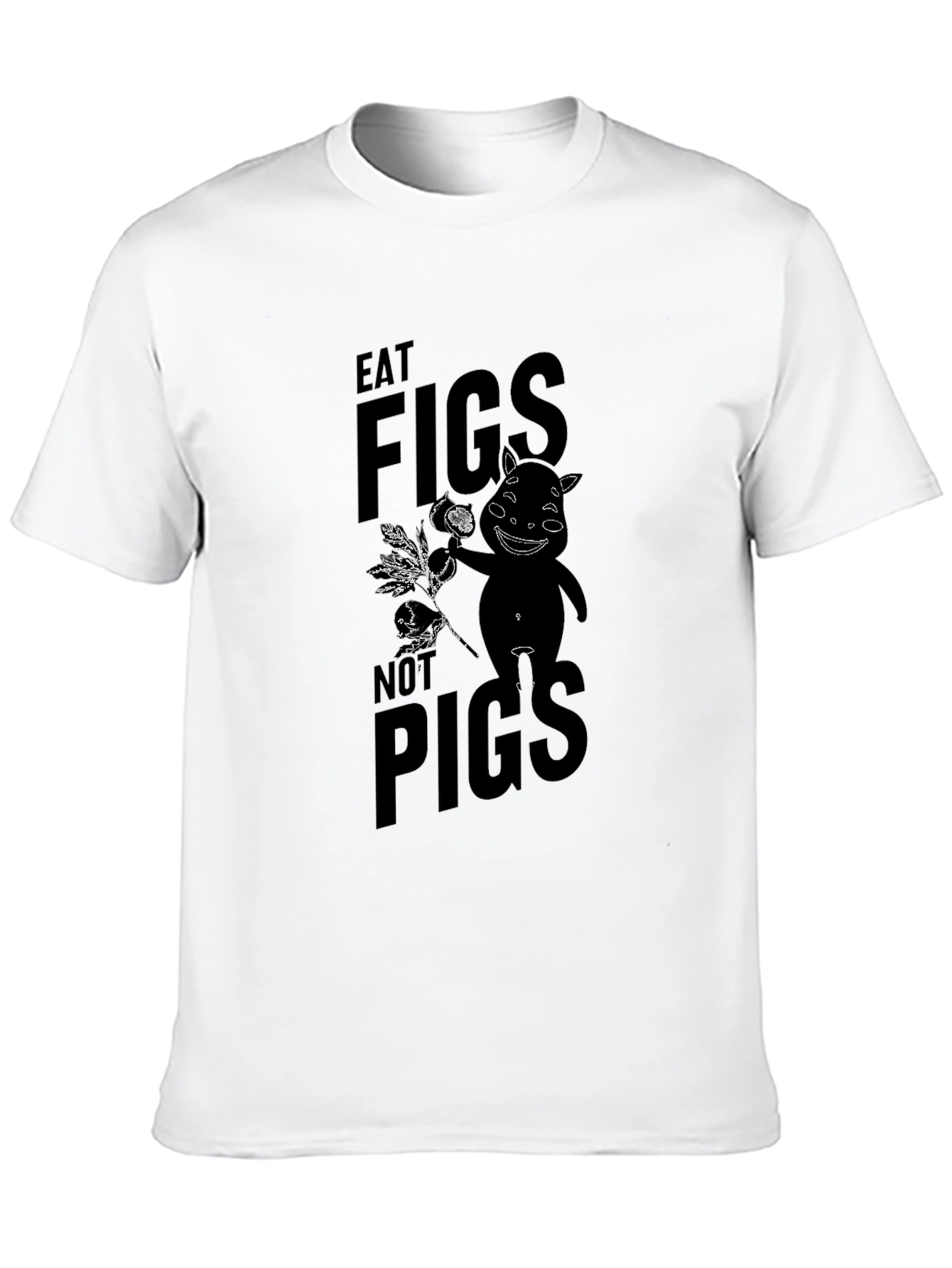 Eat Figs Not Pigs Graphic Tee - Black
