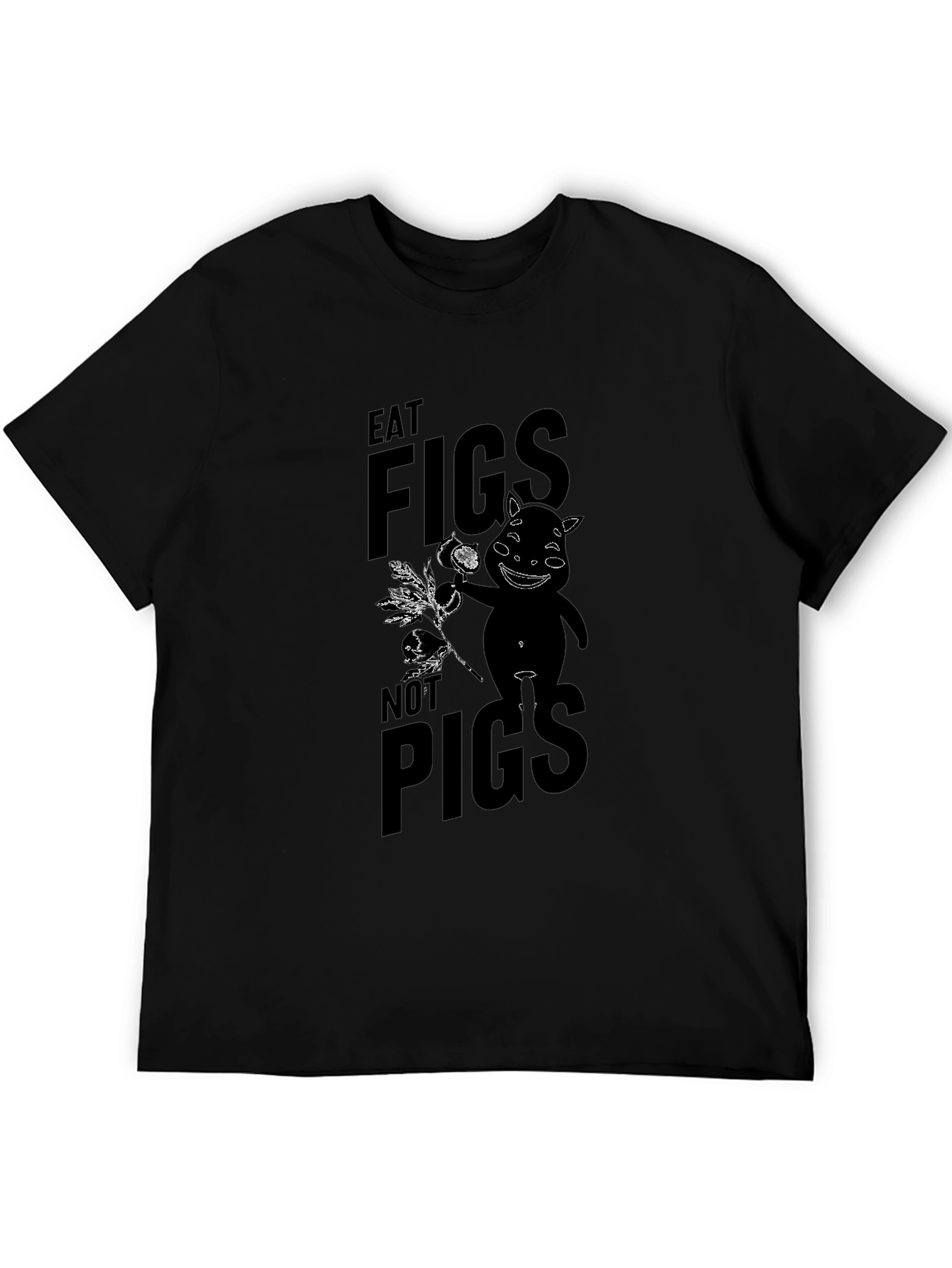 Eat Figs Not Pigs Graphic Tee - Black