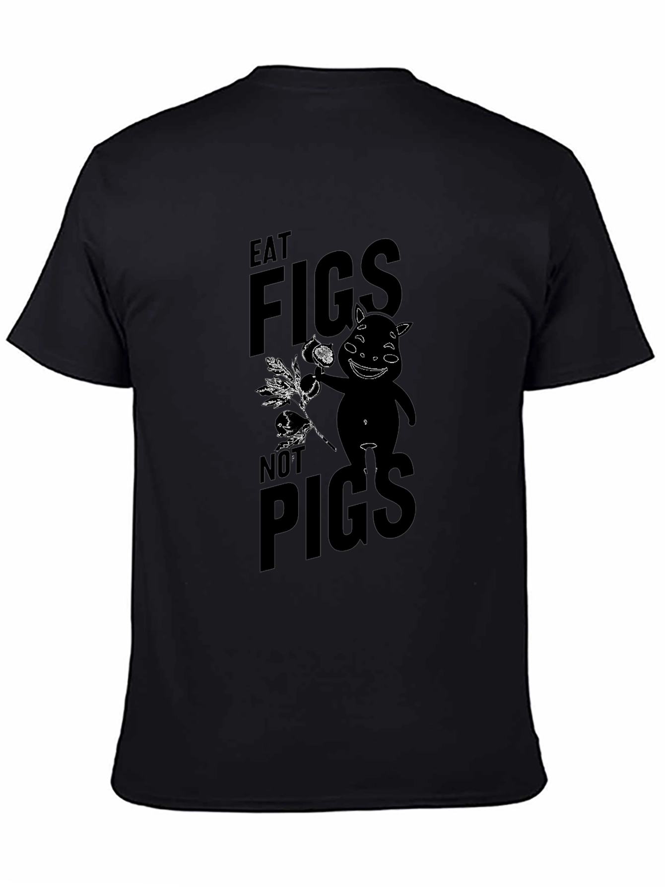 Eat Figs Not Pigs Graphic Tee - Black