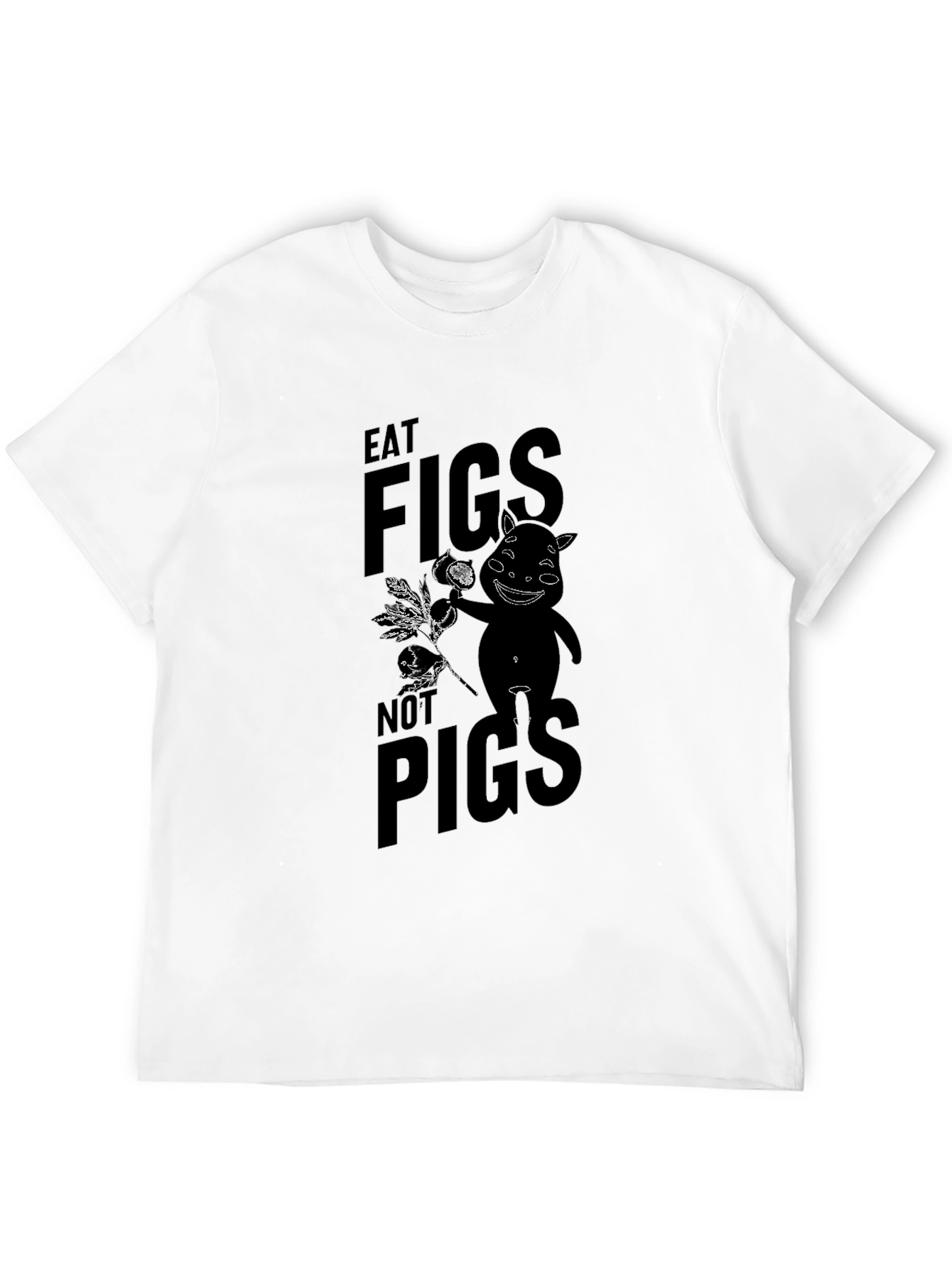 Eat Figs Not Pigs Graphic Tee - Black