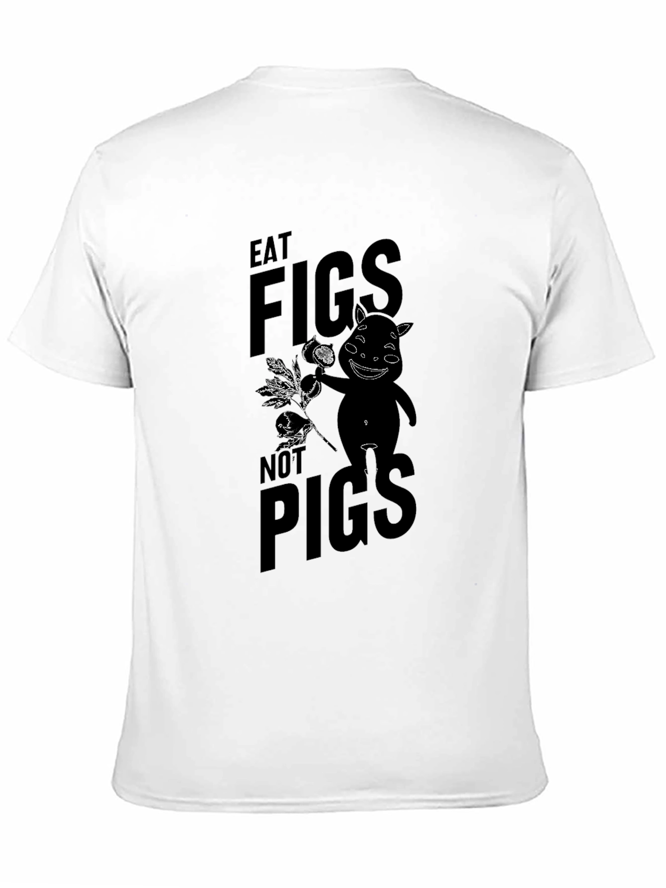 Eat Figs Not Pigs Graphic Tee - Black