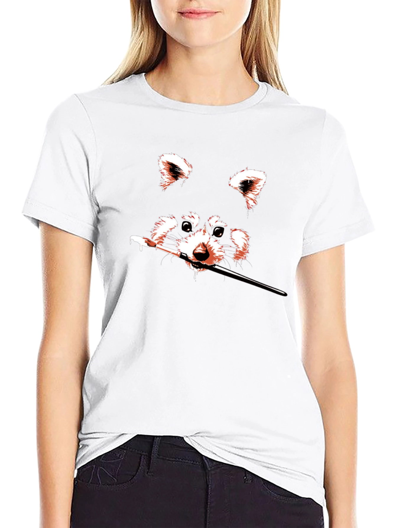 Raccoon Artist Black T-Shirt - Unique Graphic Tee