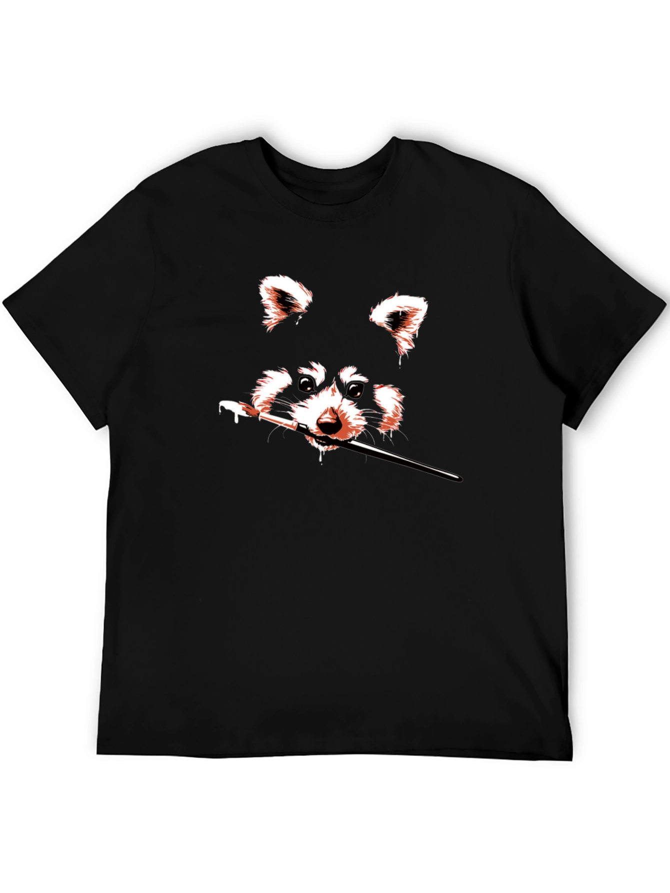 Raccoon Artist Black T-Shirt - Unique Graphic Tee