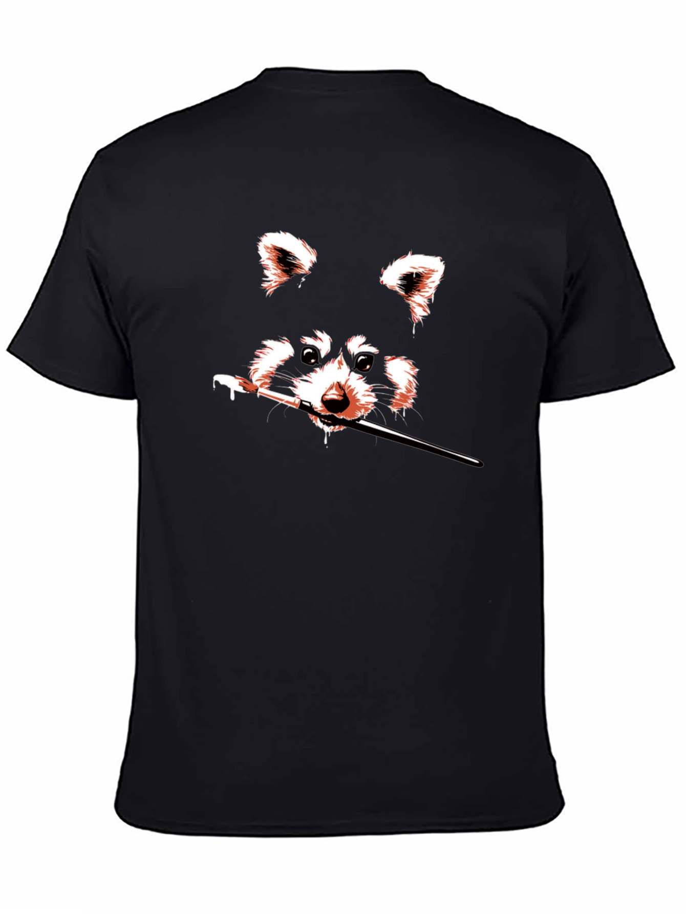 Raccoon Artist Black T-Shirt - Unique Graphic Tee
