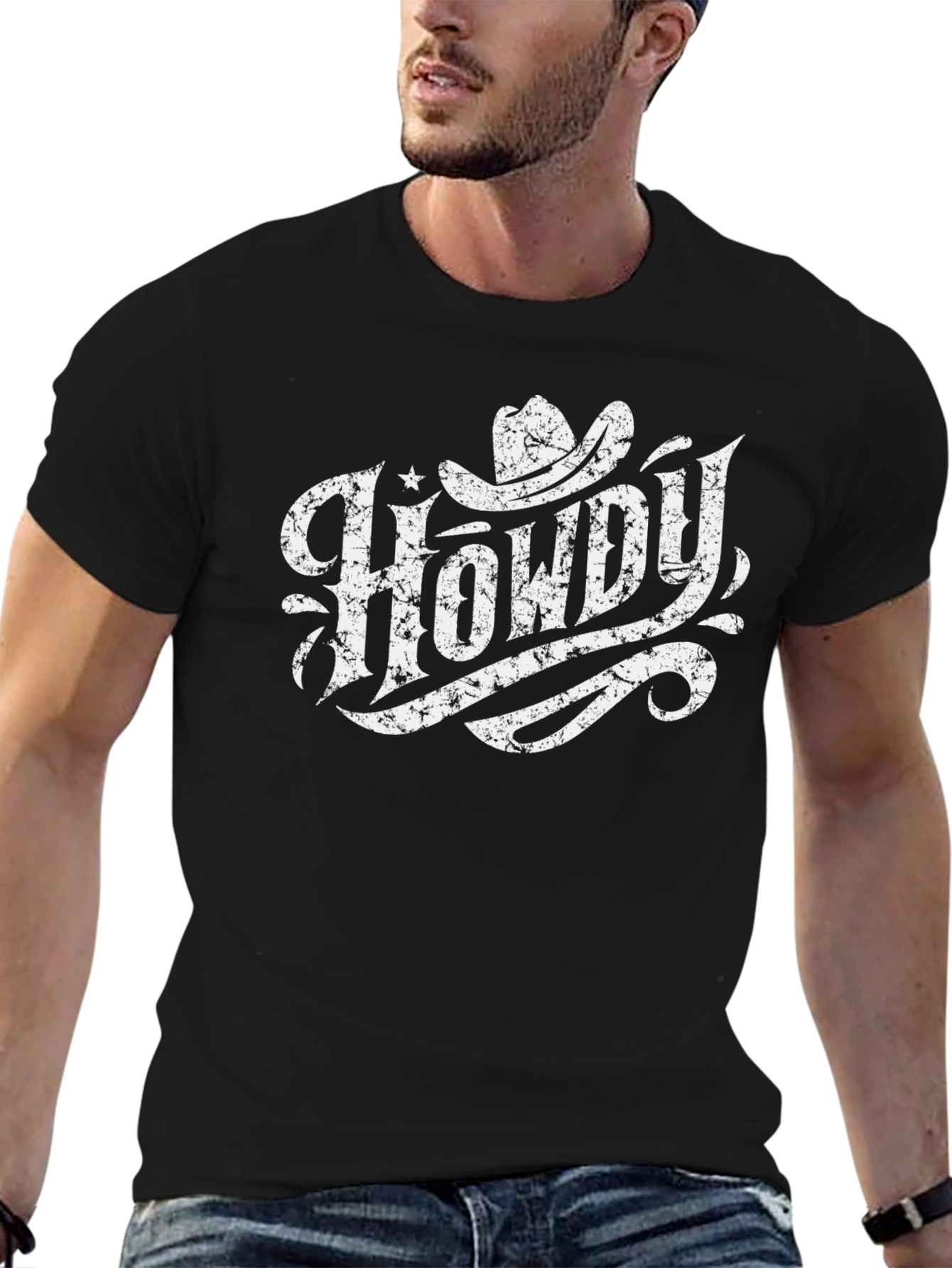 Howdy Cowboy Graphic T-Shirt - Western Style