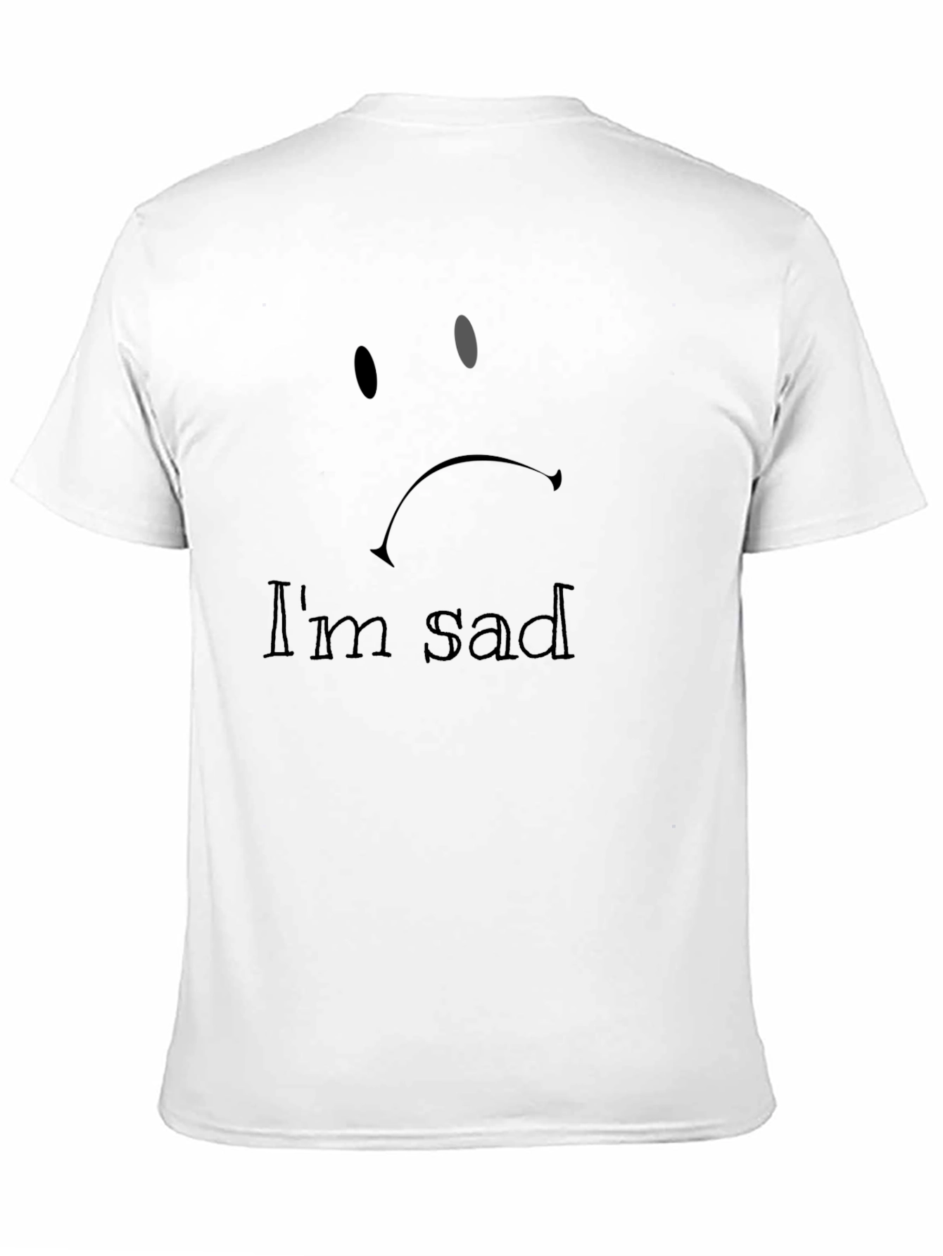 Sad Face Graphic Tee - Black Casual T-Shirt