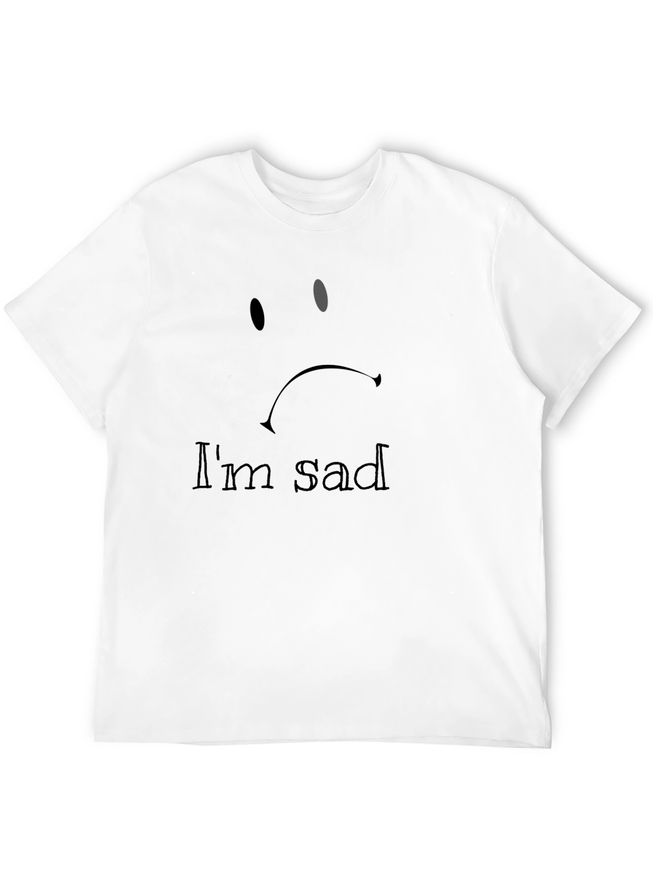 Sad Face Graphic Tee - Black Casual T-Shirt