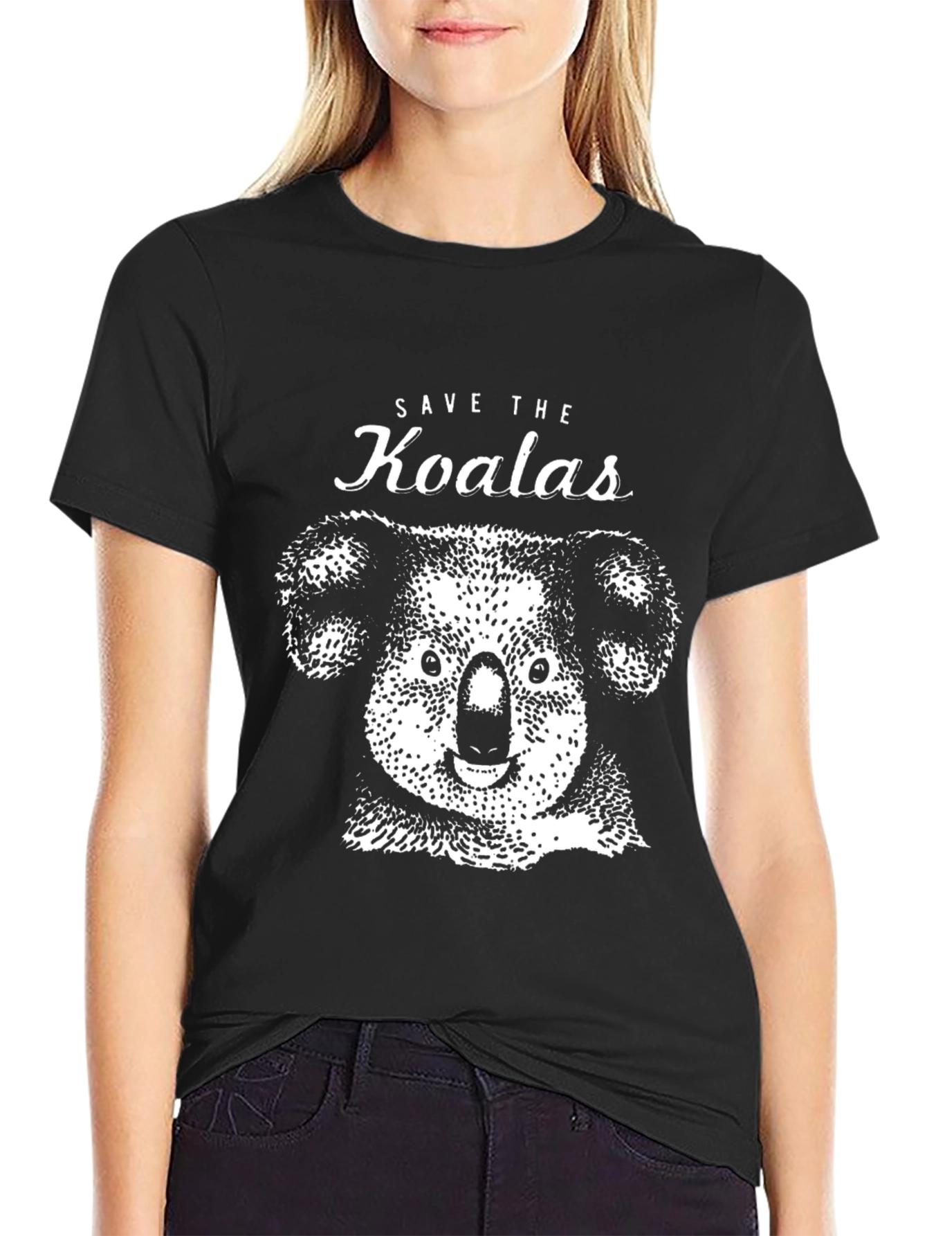 Save the Koalas Graphic T-Shirt - Black