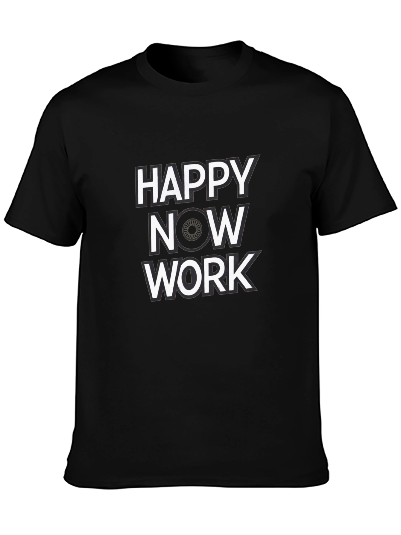 Happy Now Work Black Graphic Tee