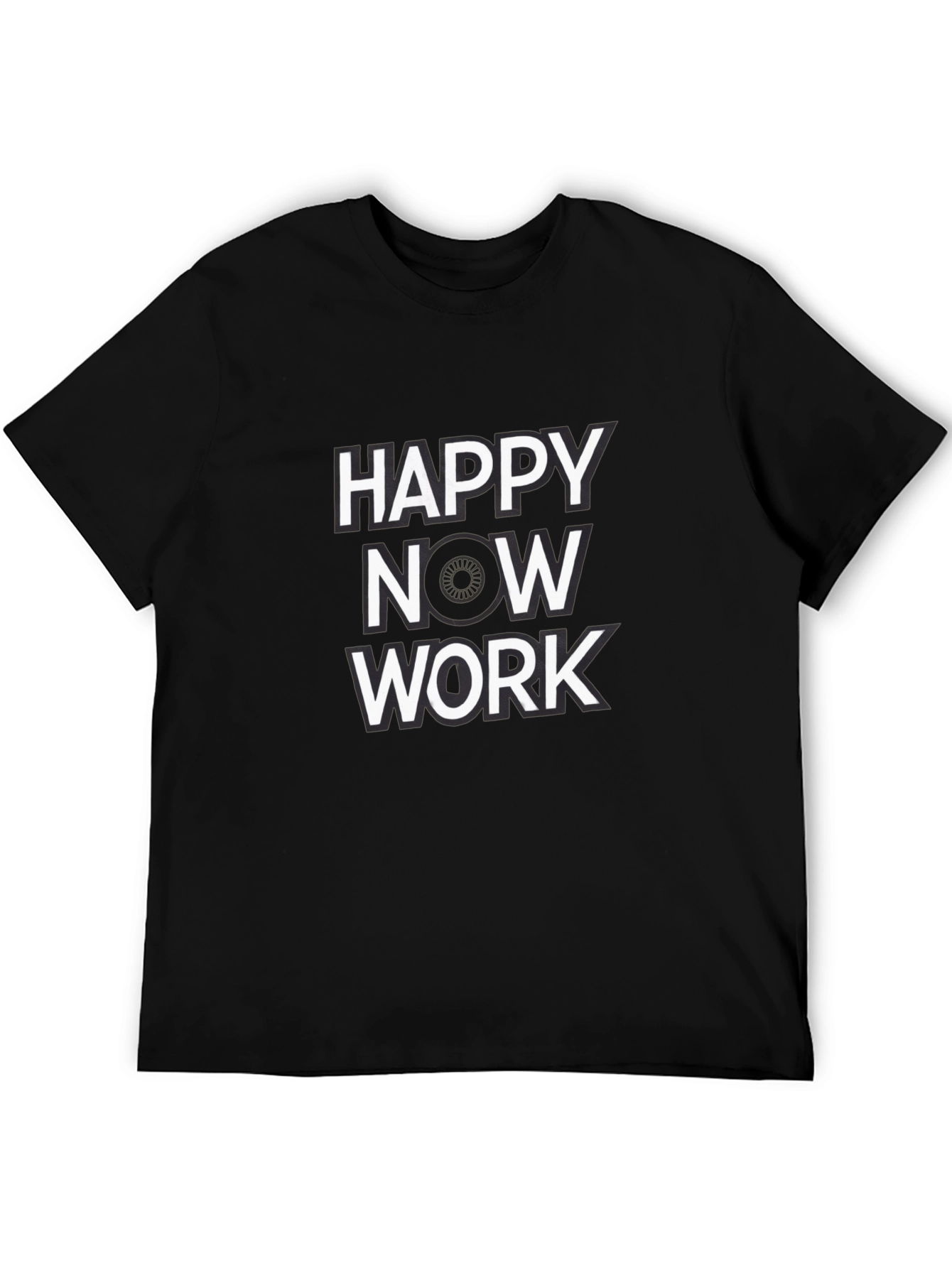 Happy Now Work Black Graphic Tee