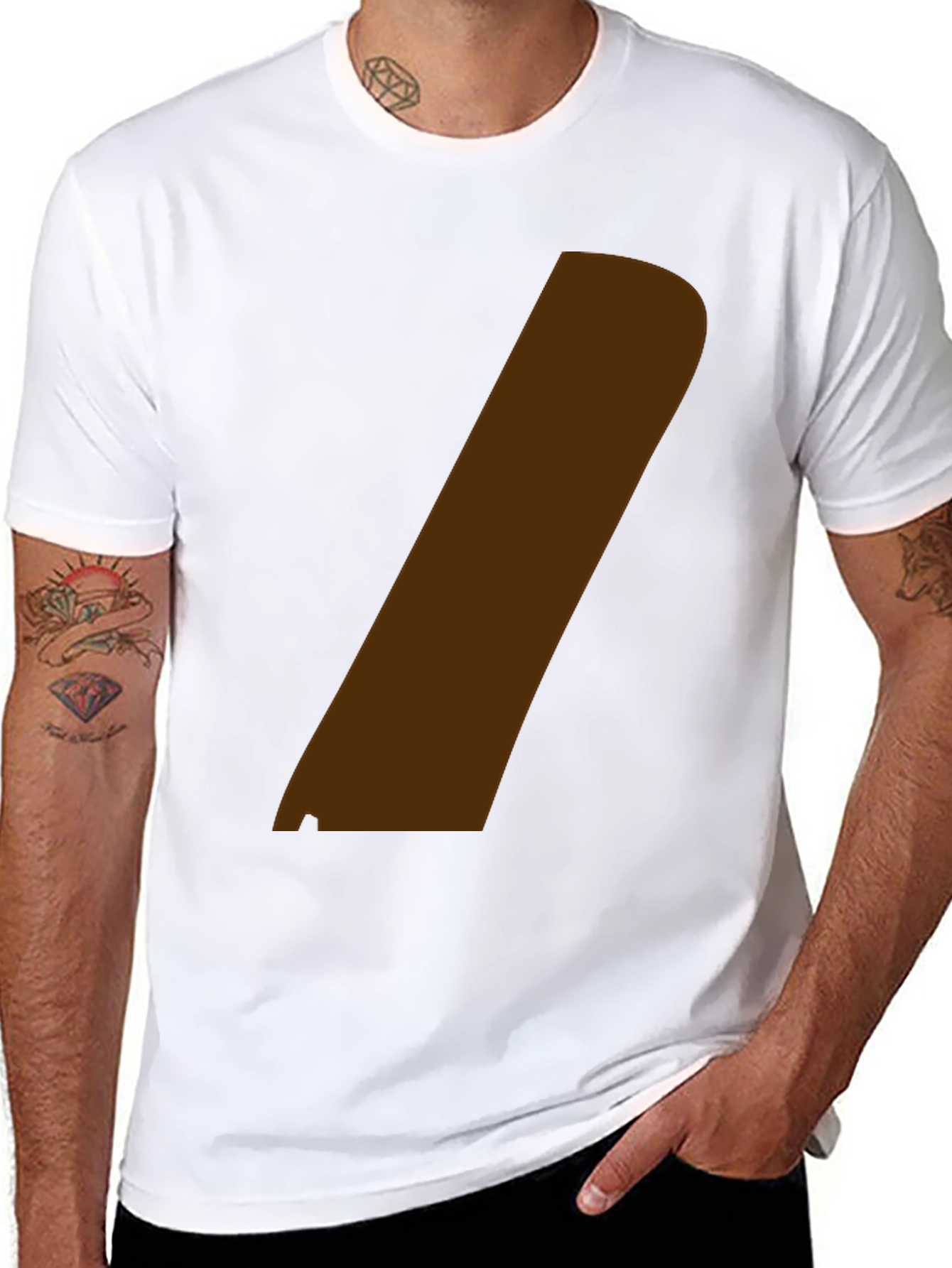 Modern Graphic Tee - Black with Brown Stripe