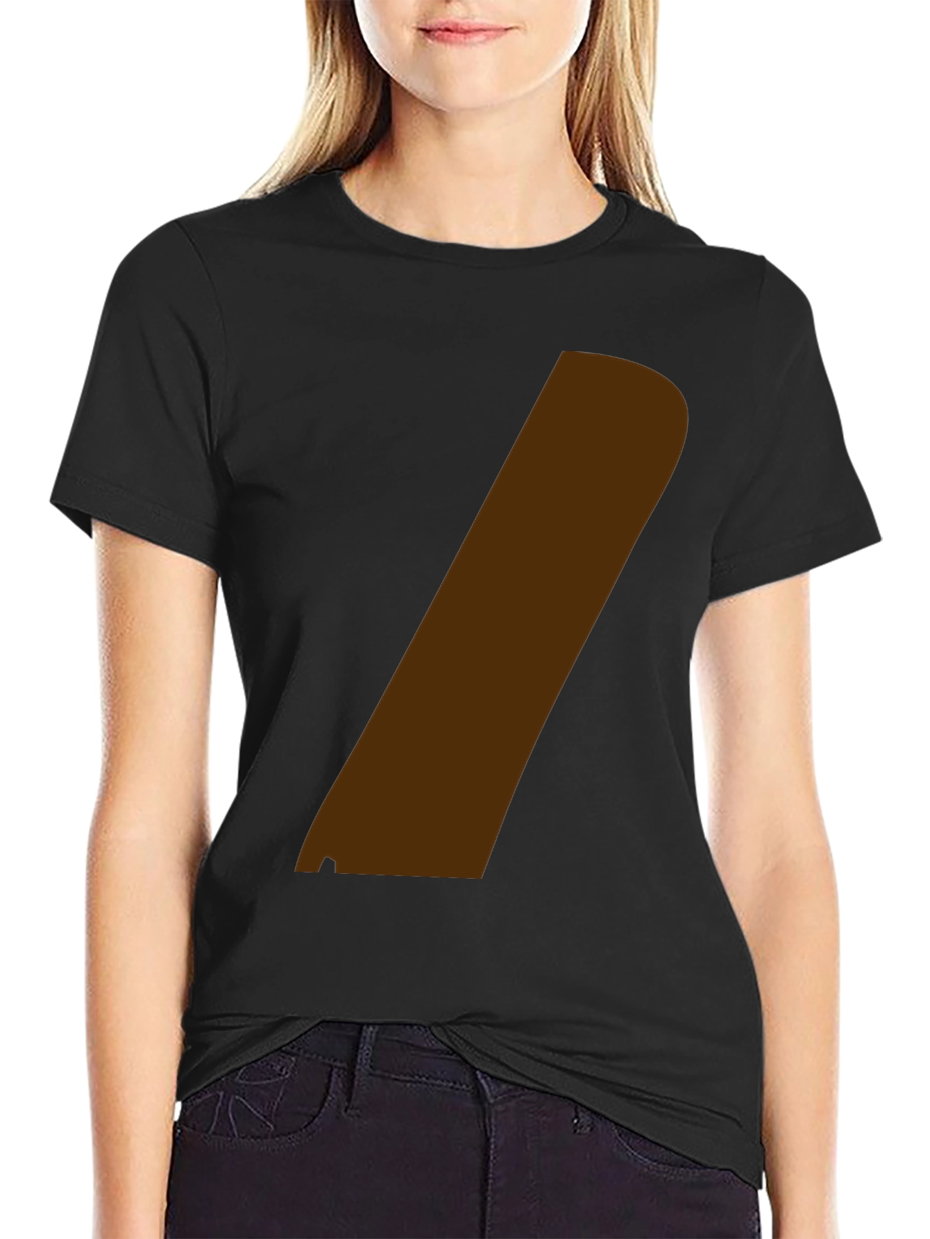 Modern Graphic Tee - Black with Brown Stripe