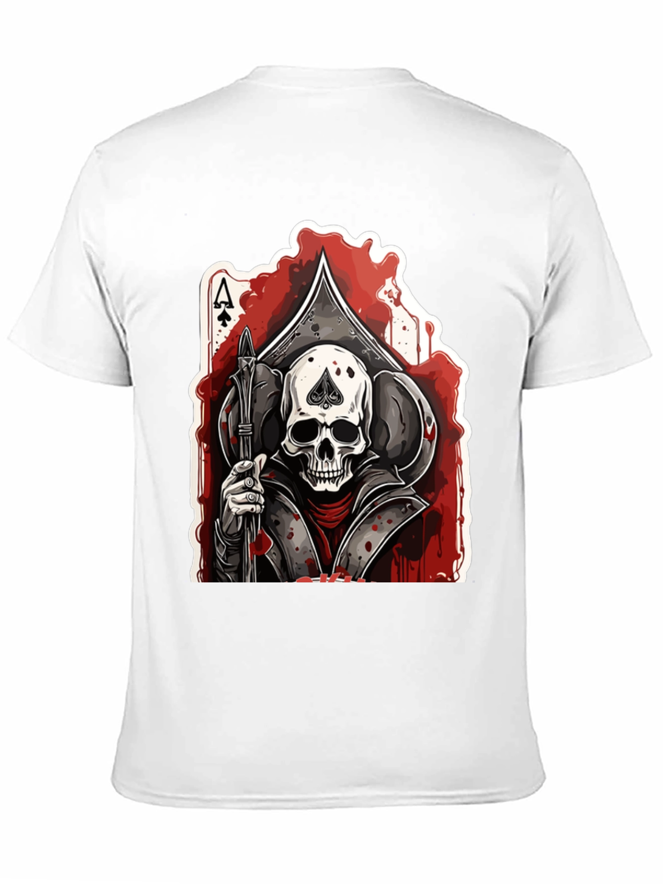 Ace of Spades Skull Graphic Tee - Black