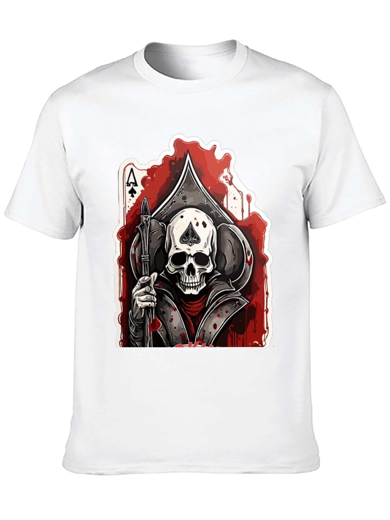 Ace of Spades Skull Graphic Tee - Black