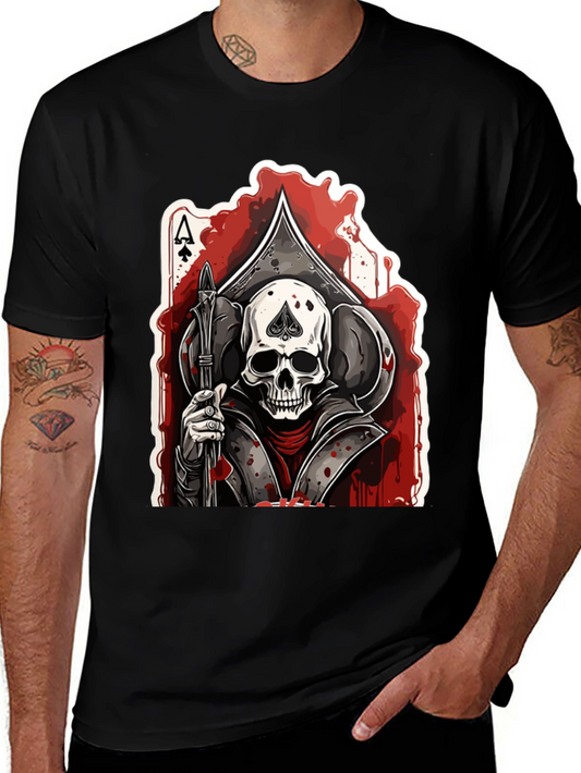 Ace of Spades Skull Graphic Tee - Black
