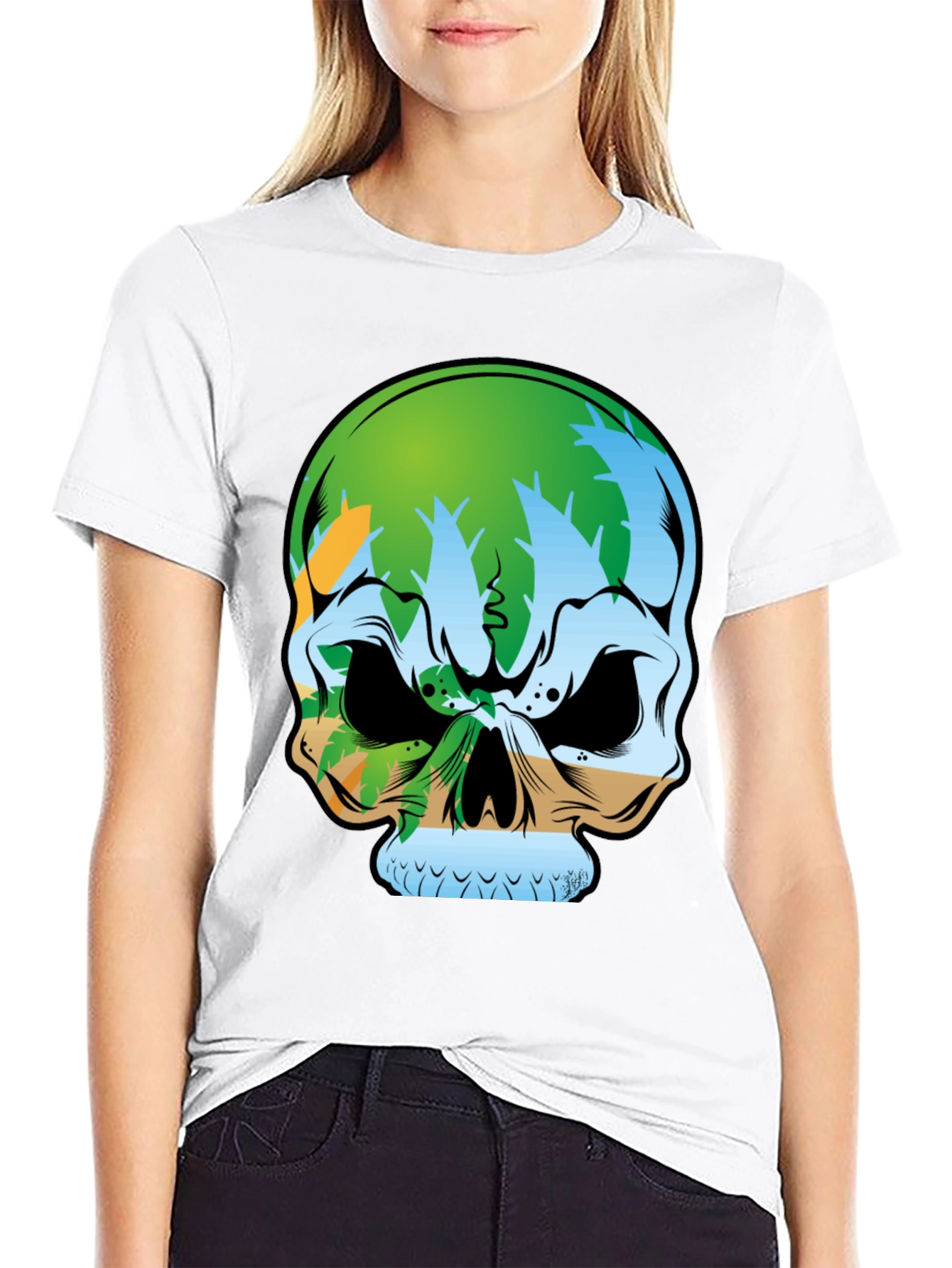 Tropical Skull Graphic Tee - Island Vibes