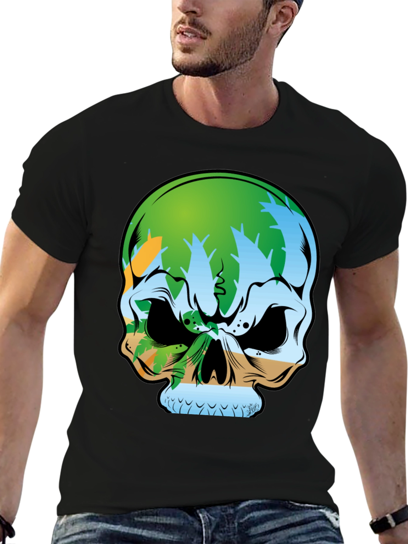 Tropical Skull Graphic Tee - Island Vibes