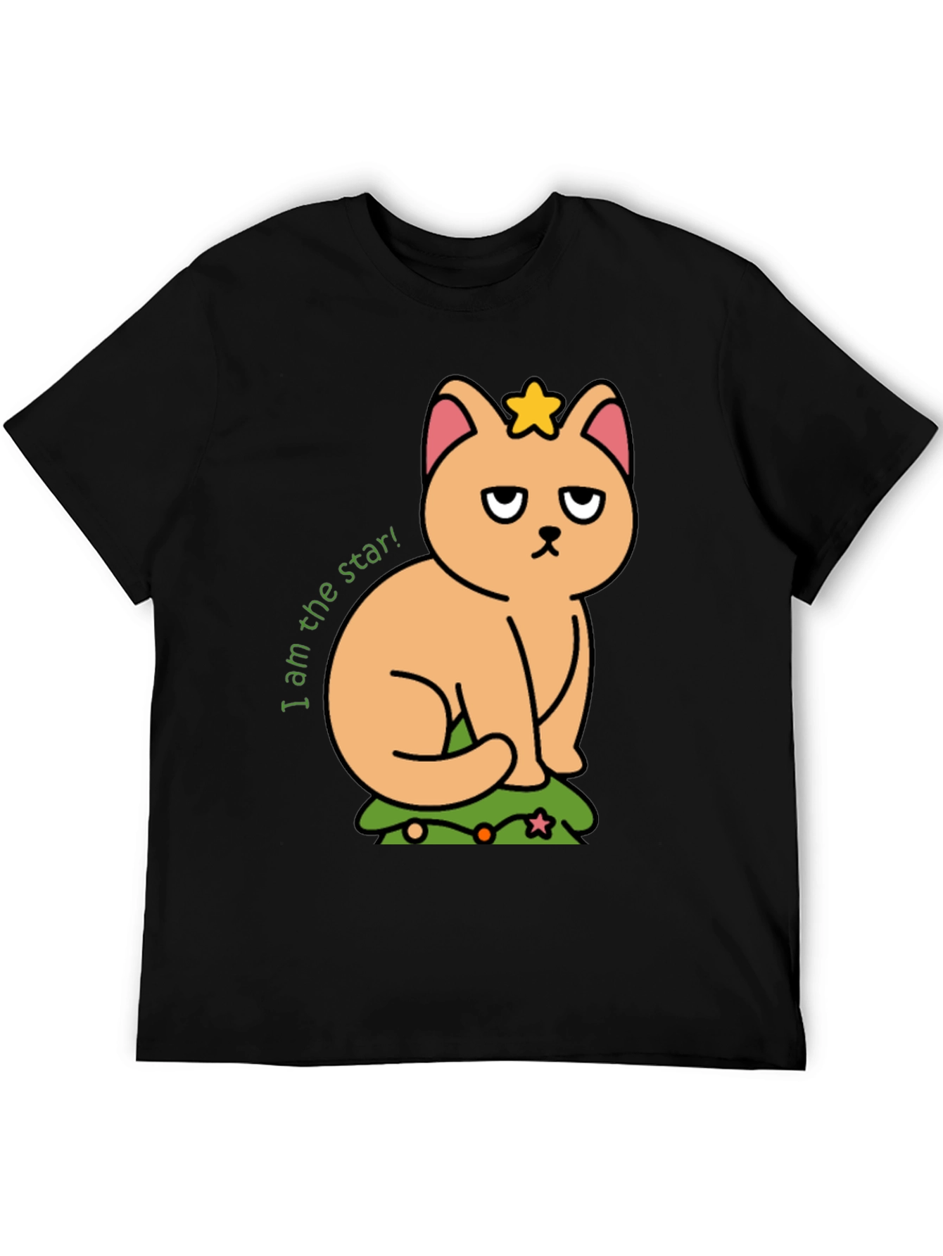 Grumpy Cat Star T-Shirt - Unisex Black Tee