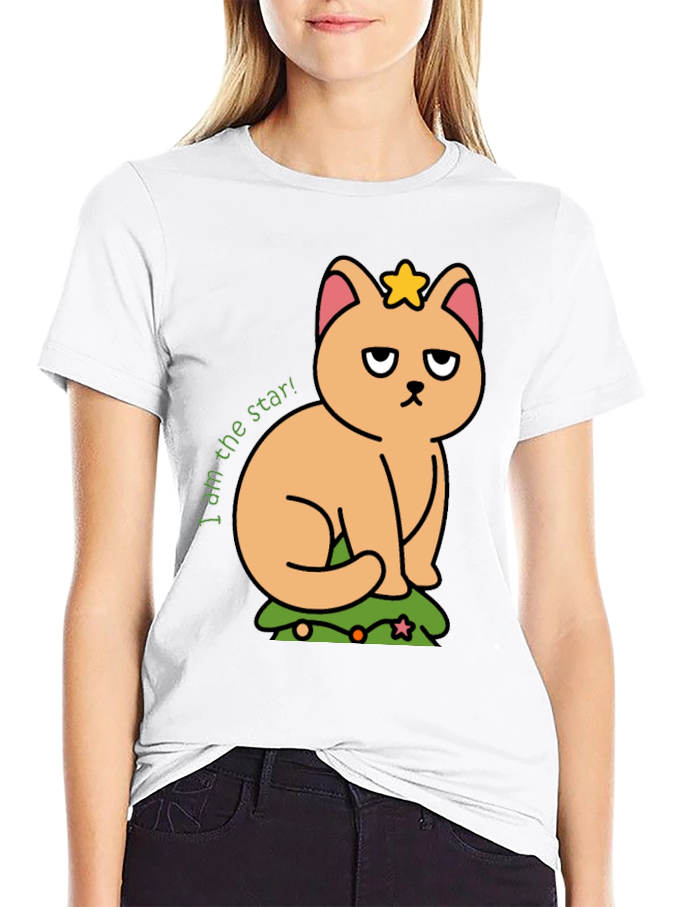 Grumpy Cat Star T-Shirt - Unisex Black Tee